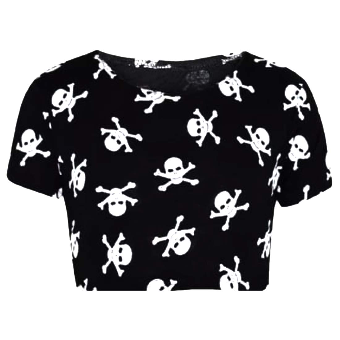 Girls Halloween Costume Set - Skull & Bones Print Cropped T-Shirt with Leggings | Cute Matching Outfit for Trick-or-Treating, Costume Parties & Spooky Photo Shoots