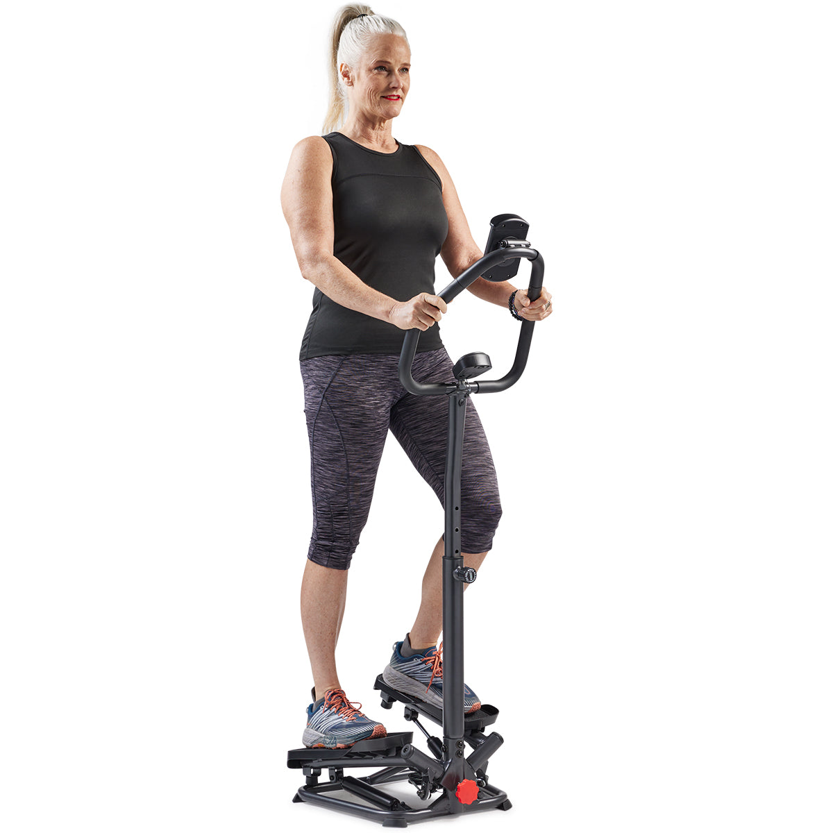 Smart Twist Stepper with Handlebar - Portable Home Exercise Machine for Cardio & Leg Workout - Perfect for Indoor Fitness, Office & Small Spaces