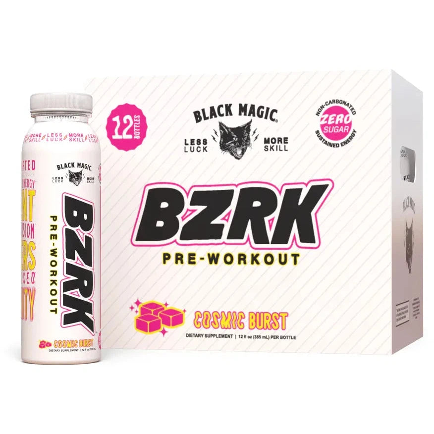 Black Magic BZRK Pre Workout RTD Energy Drink - Boost Performance, Focus & Endurance for Gym & Fitness Training