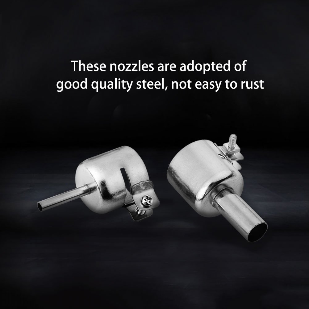10pcs Heat Gun Nozzle Kit - Round & Square Stainless Steel Nozzles for 850/850A/852/852D Hot Air Soldering Stations - Perfect for Electronics Repair, Welding, and DIY Projects