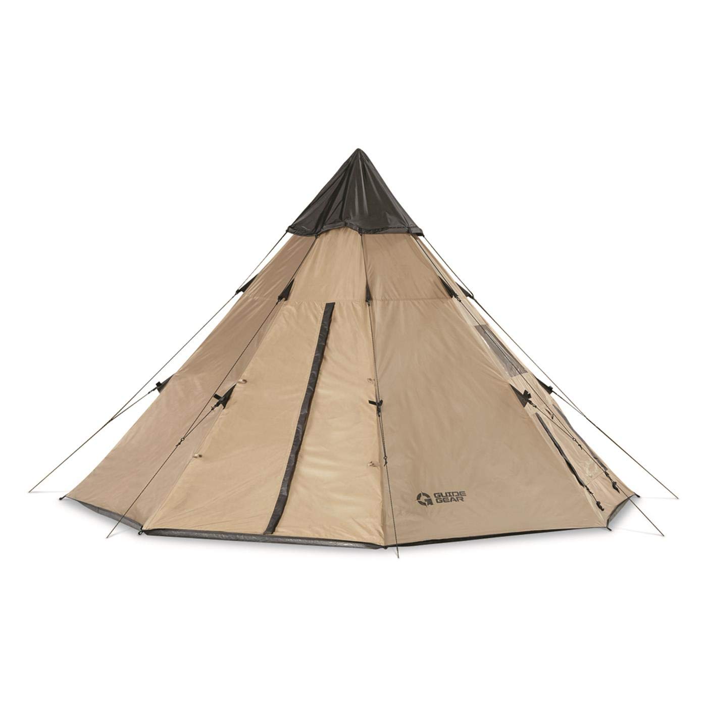 Guide Gear 10' x 10' Instant Set-Up Teepee Tent for Adults - Waterproof 4-Season Camping Tent for 2-Person Backpacking, Hiking & Outdoor Adventures - Perfect for Campgrounds, Festivals & Wilderness Exploration
