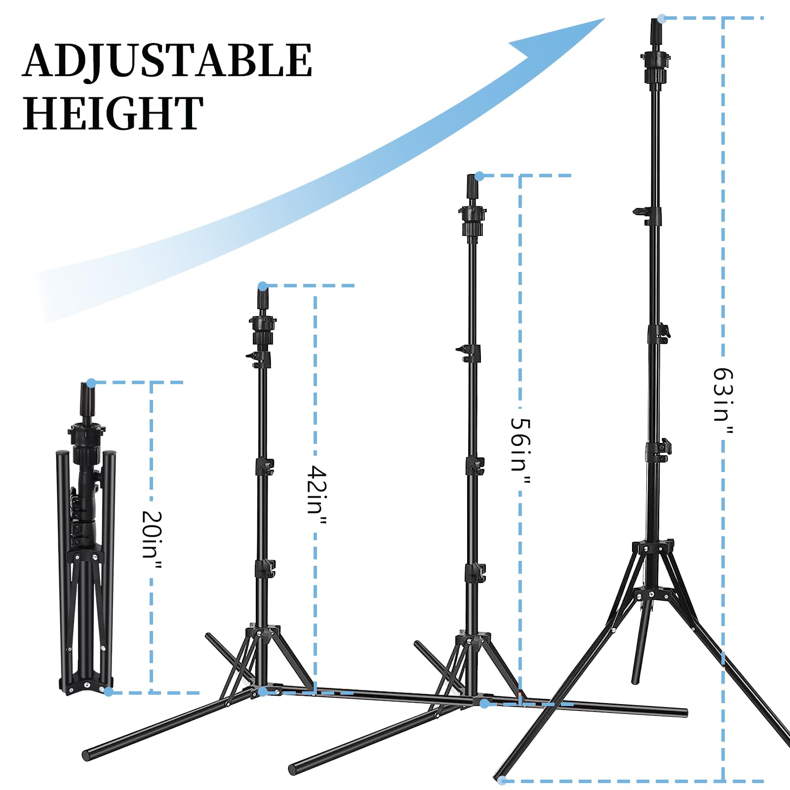 63In Wig Stand Tripod with 23In Mannequin Head - Adjustable Professional Wig Display Stand for Styling, Washing & Storage - Perfect for Salon, Home & Cosplay Use