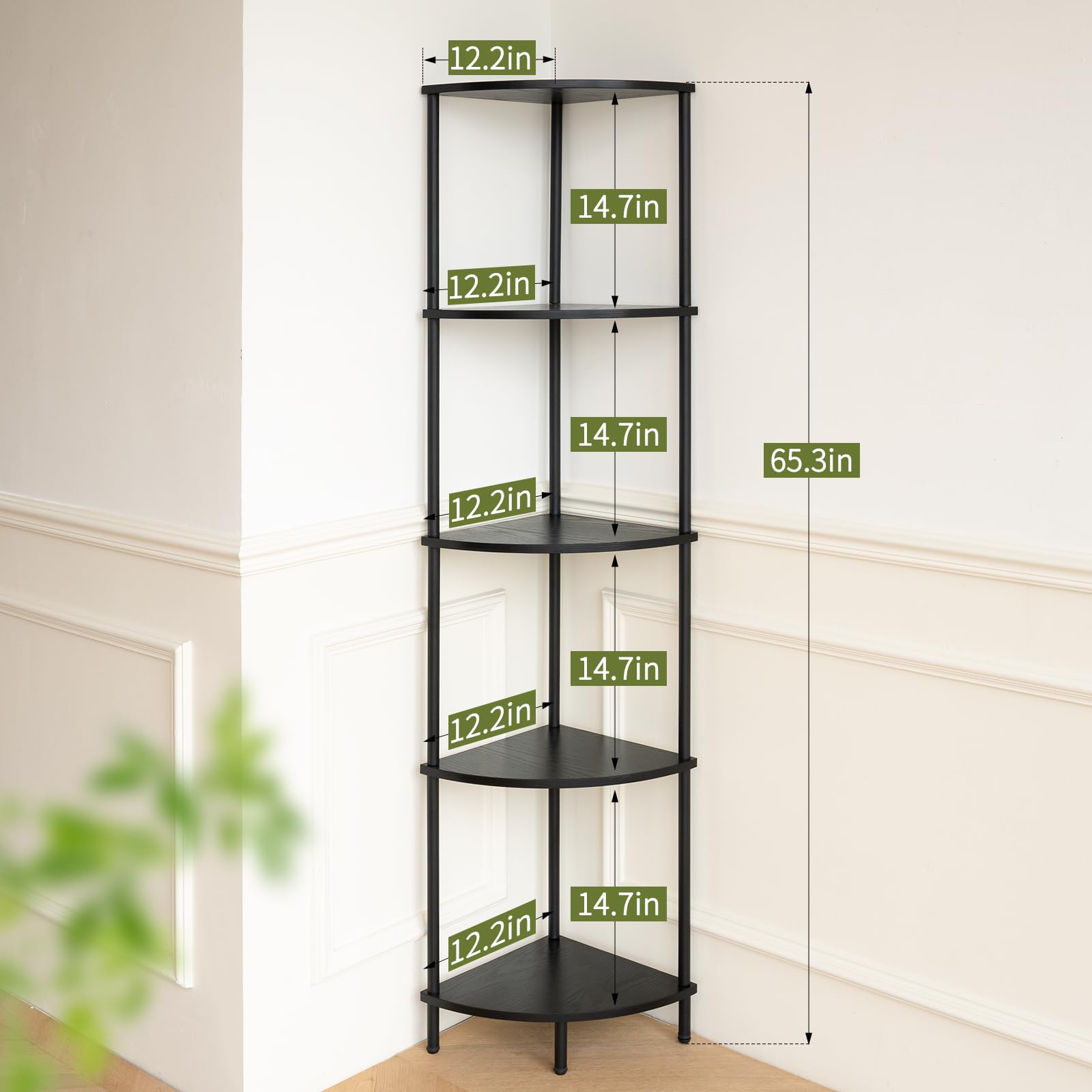 Yoobure 5-Tier Corner Bookshelf - 65