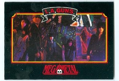 LA Guns 1991 MegaMetal #75 Trading Card - Tracii Guns, Phil Lewis, Steve Riley, Mick Cripps, Kelly Nickels - Rare Collectible for Music Fans & Card Enthusiasts - Perfect for Memorabilia Displays & Rock Band Collections