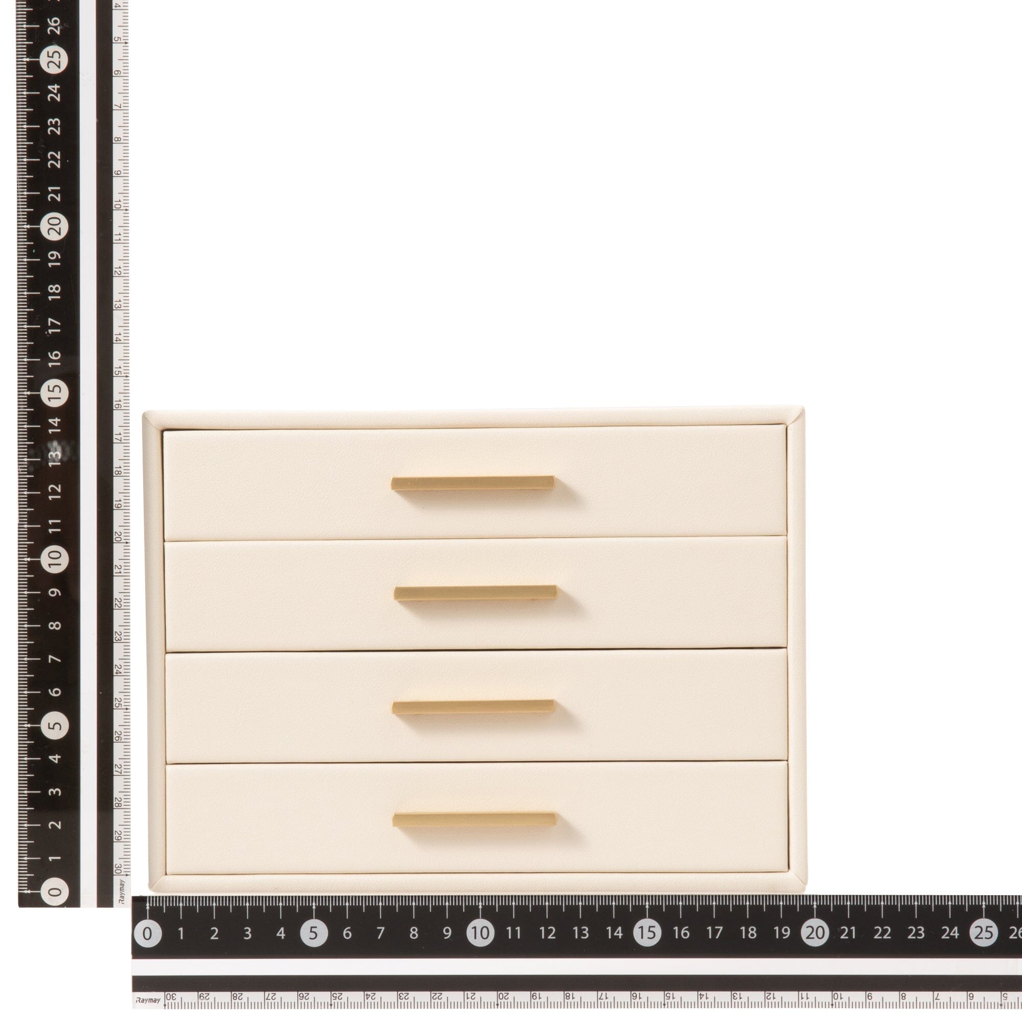 White 4-Section Drawer Jewelry Box - Perfect for Organizing Necklaces, Rings & Earrings on Dresser or Vanity