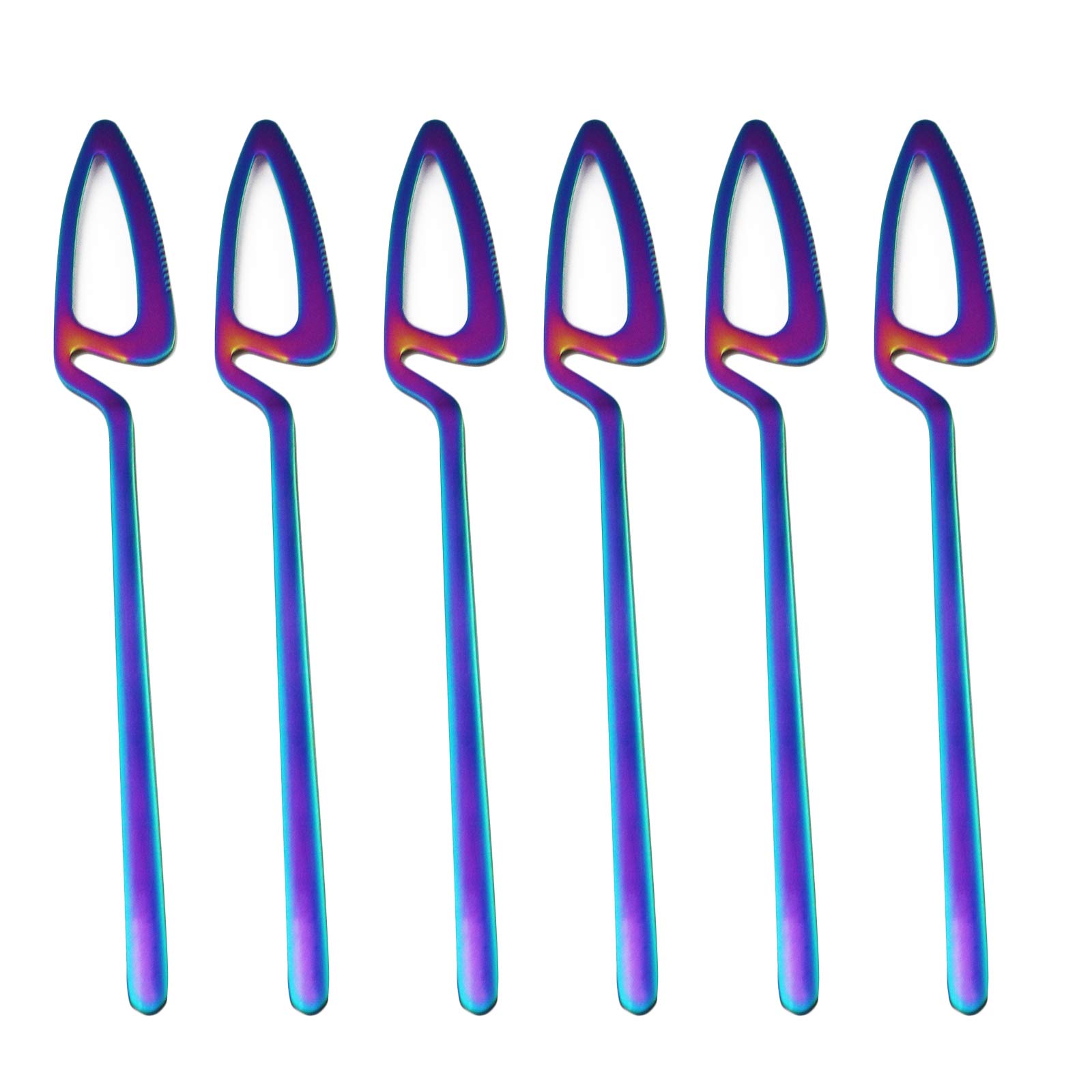 6-Piece Rainbow Dinner Knives Set - Premium 304 Stainless Steel Cutlery for Kitchen, Camping & Restaurant Use - Perfect for Dinner Parties, Outdoor Picnics & Professional Catering