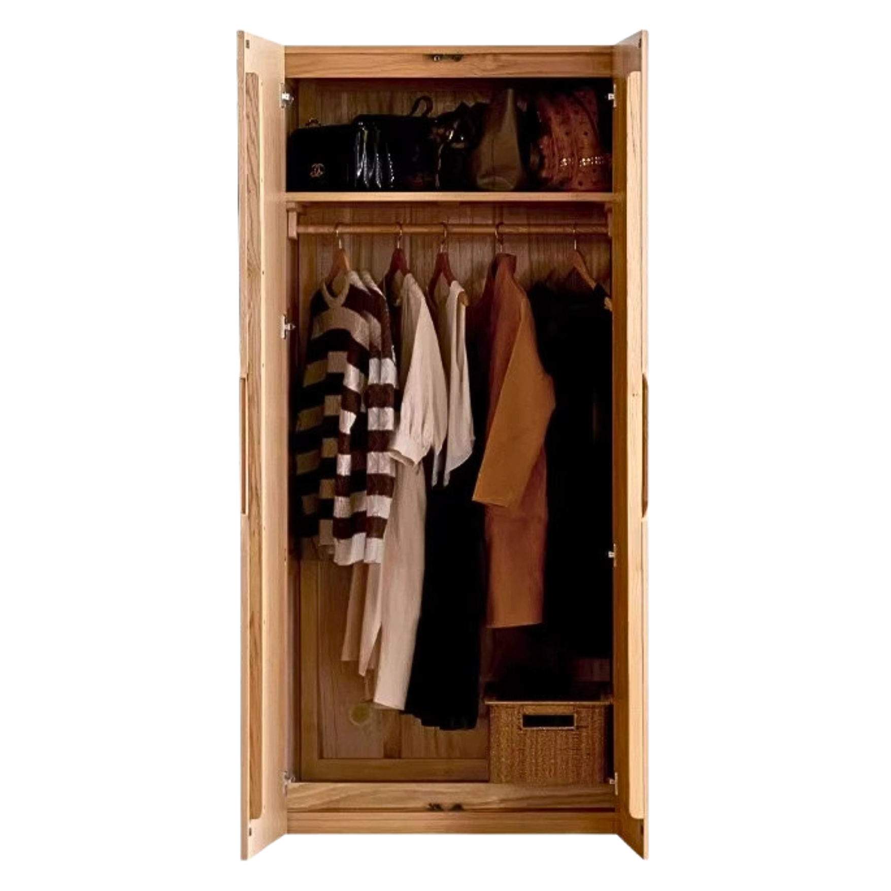 35.4x23.2x78.7 inch / 90x57x200 сm / Natural Wood Color / Type A  double drawer