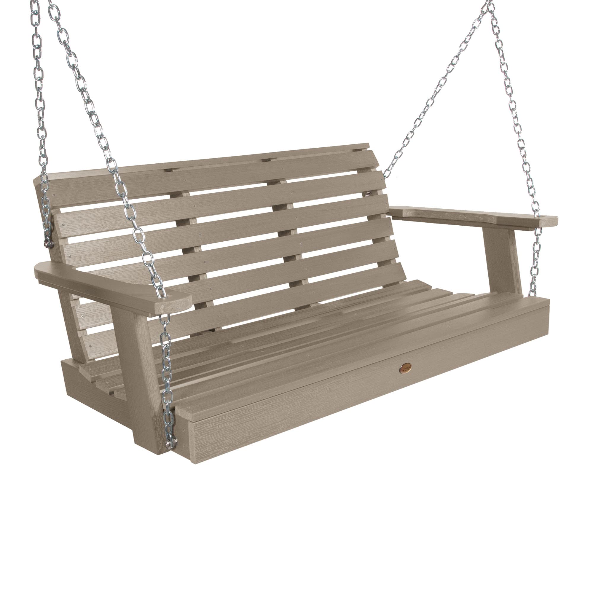 Highwood Weatherly 4-Foot Porch Swing in Woodland Brown - Perfect for Outdoor Relaxation on Patios, Decks, and Gardens