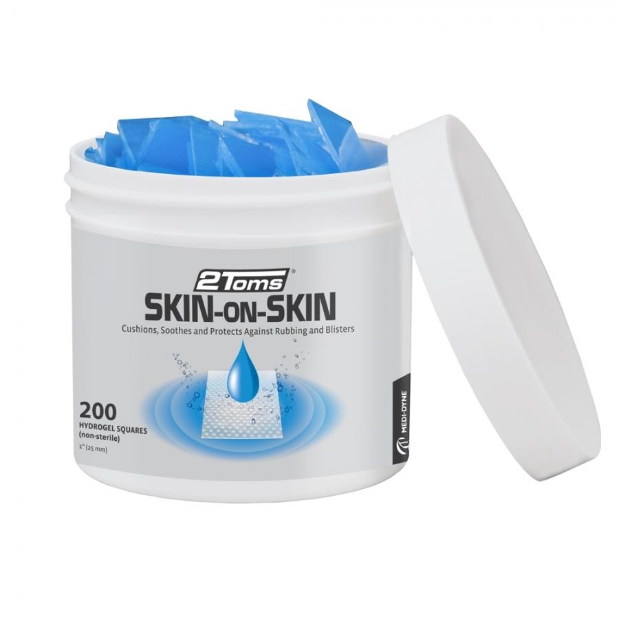2Toms Skin On Skin Squares - 200 Count | Anti-Chafing & Friction Protection for Thighs, Underarms & Sports | Ideal for Running, Hiking & Workouts