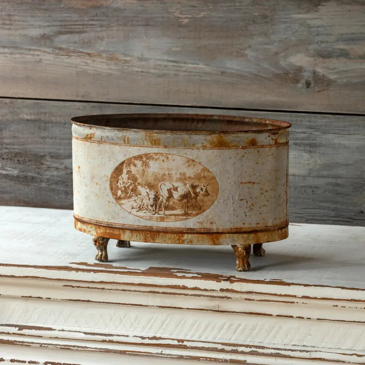 Antique Burnished Oblong Tole Storage Container - Vintage Metal Decorative Box for Home Decor, Jewelry Organizer & Gift Packaging