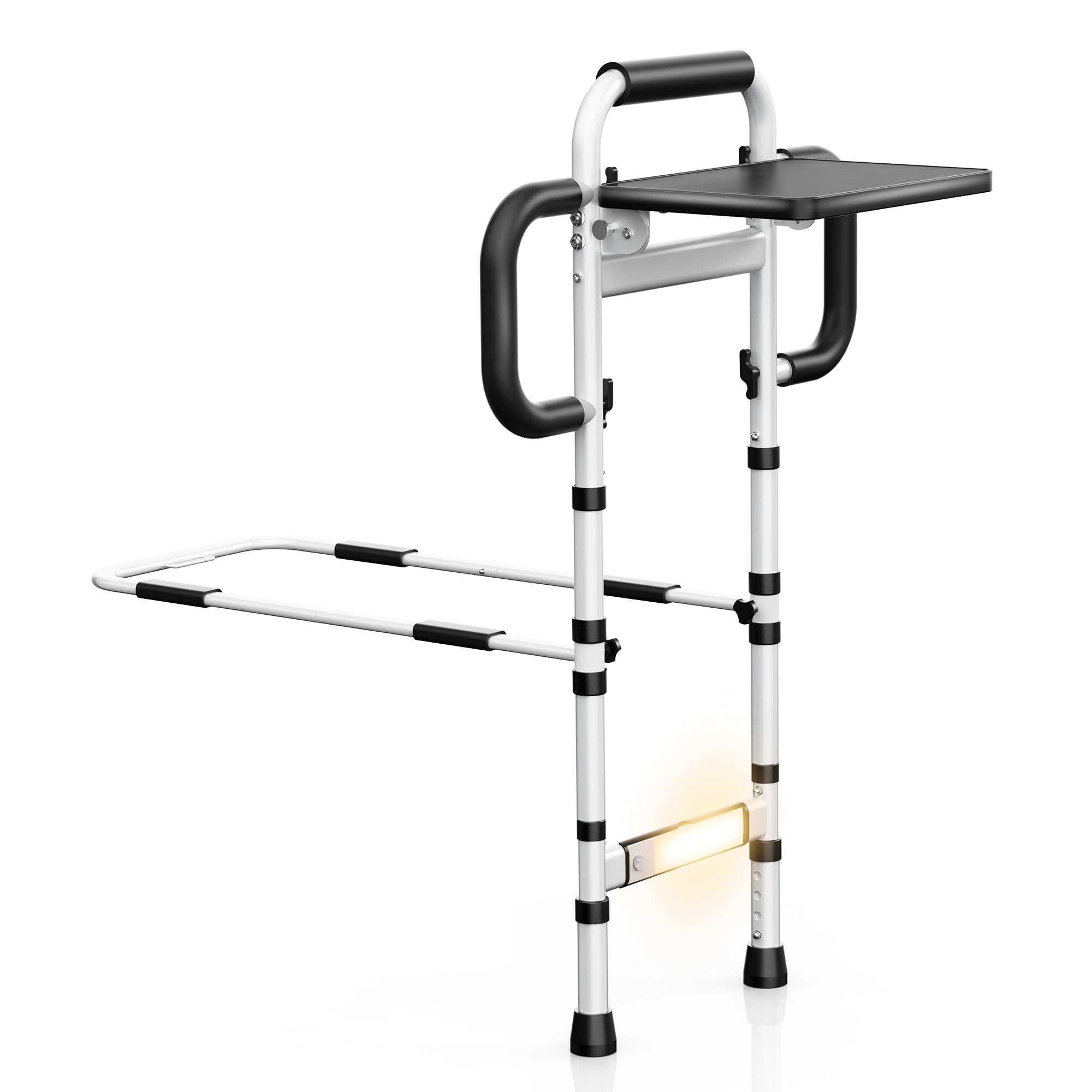 **Adjustable Bed Rails for Elderly Adults - Safety Bed Assist Rail with Non-Slip Handle, Foldable Desk & Motion Sensor Light - Supports Up to 350 lbs - FSA/HSA Eligible - Fits King, Queen, Full & Twin Beds - Ideal for Home Care, Hospitals & Mobility Assistance**