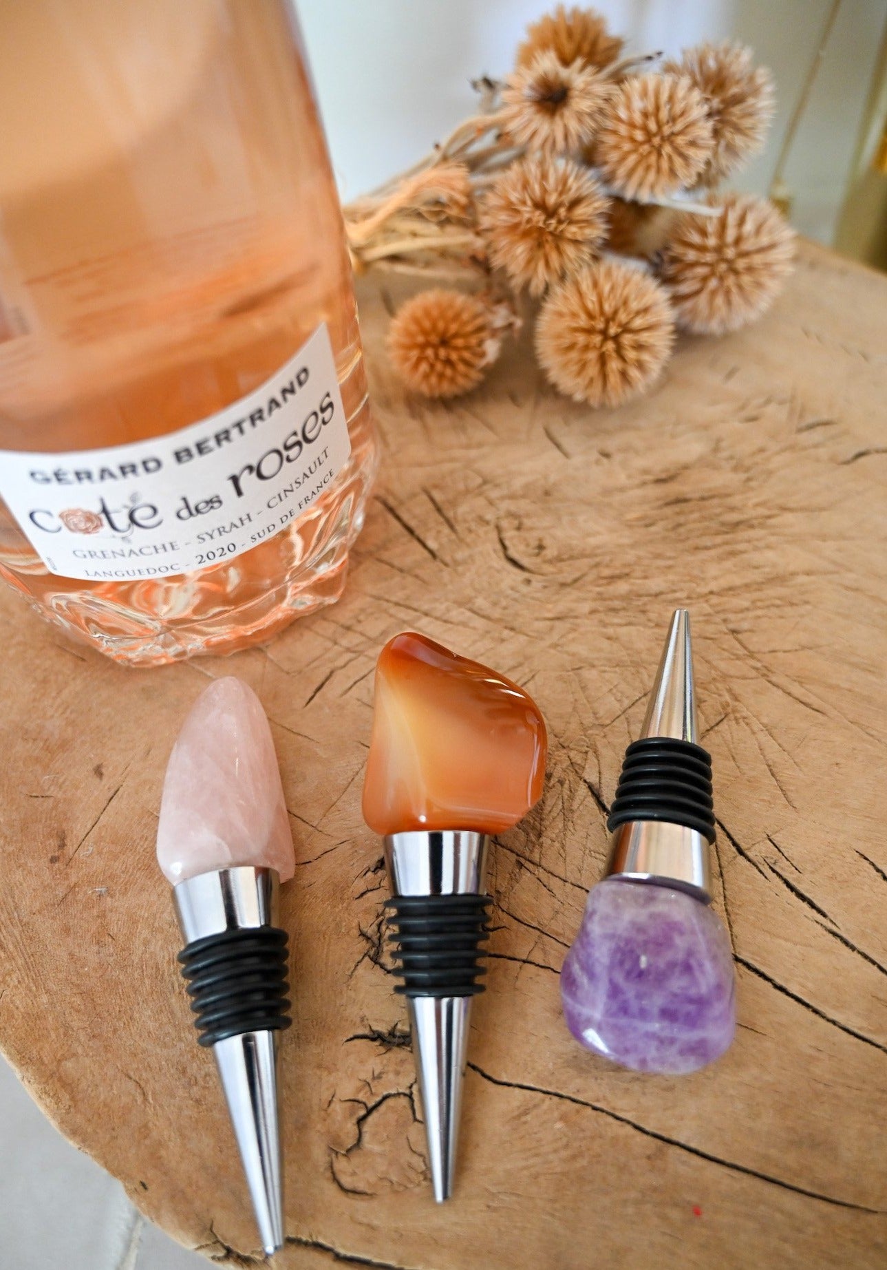 Premium Crystal Wine Stopper with Gemstone - Elegant Wine Bottle Sealer for Red, White & Sparkling Wines - Perfect for Dinner Parties, Weddings & Home Bars
