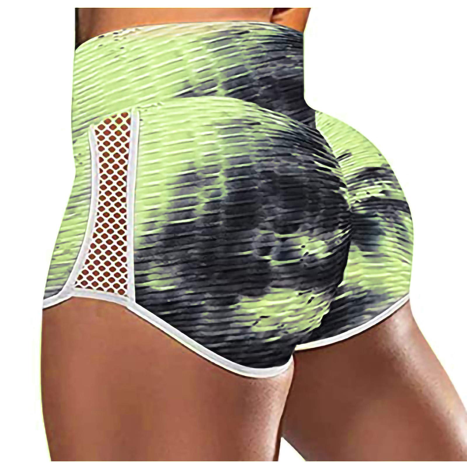Posijego Women's Tie Dye Cottagecore Office Shorts - Summer & Fall High Waisted Tummy Control Compression Shorts for Work, Travel & Casual Wear