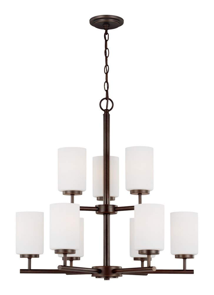 Generation Lighting 9-Light Oslo Modern Bronze Chandelier 31162-710 | Dining Room & Living Room Ceiling Light Fixture | Compatible with A19 LED Bulbs | Perfect for Home Decor, Restaurants, and Event Spaces