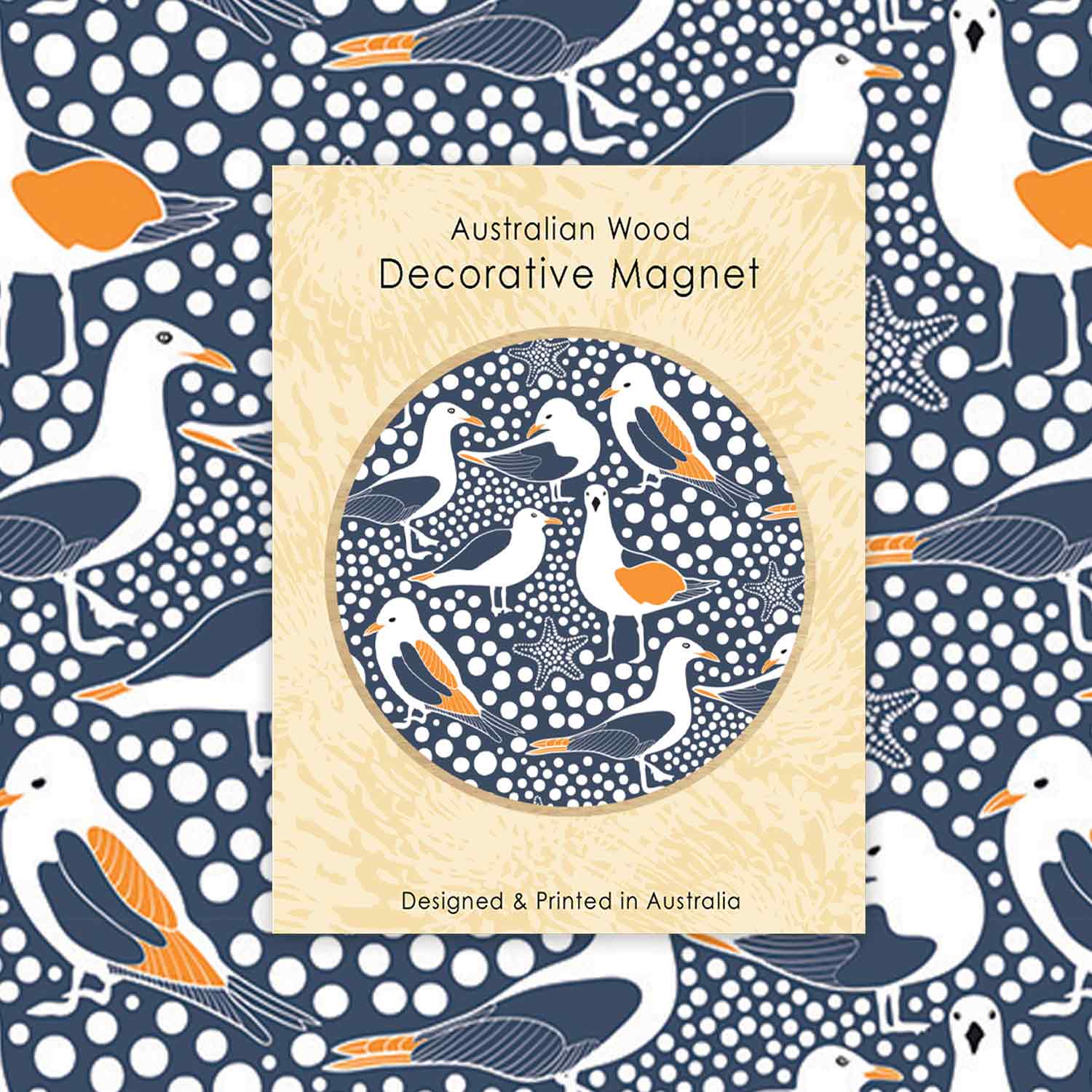 Seagulls Magnet & Greeting Card Set - Coastal Themed Gift for Beach Lovers, Perfect for Home Decor, Office, or Gifts (Set of 1 Magnet & 1 Card)