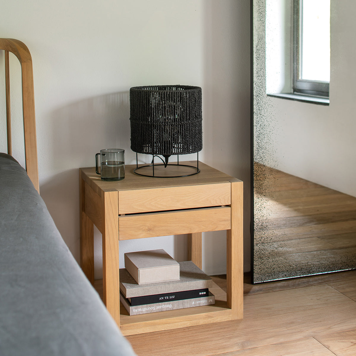 Modern Azur Bedside Table with Drawer - Nightstand for Bedroom, Living Room, or Office - Compact Storage Solution for Books, Lamps & Essentials