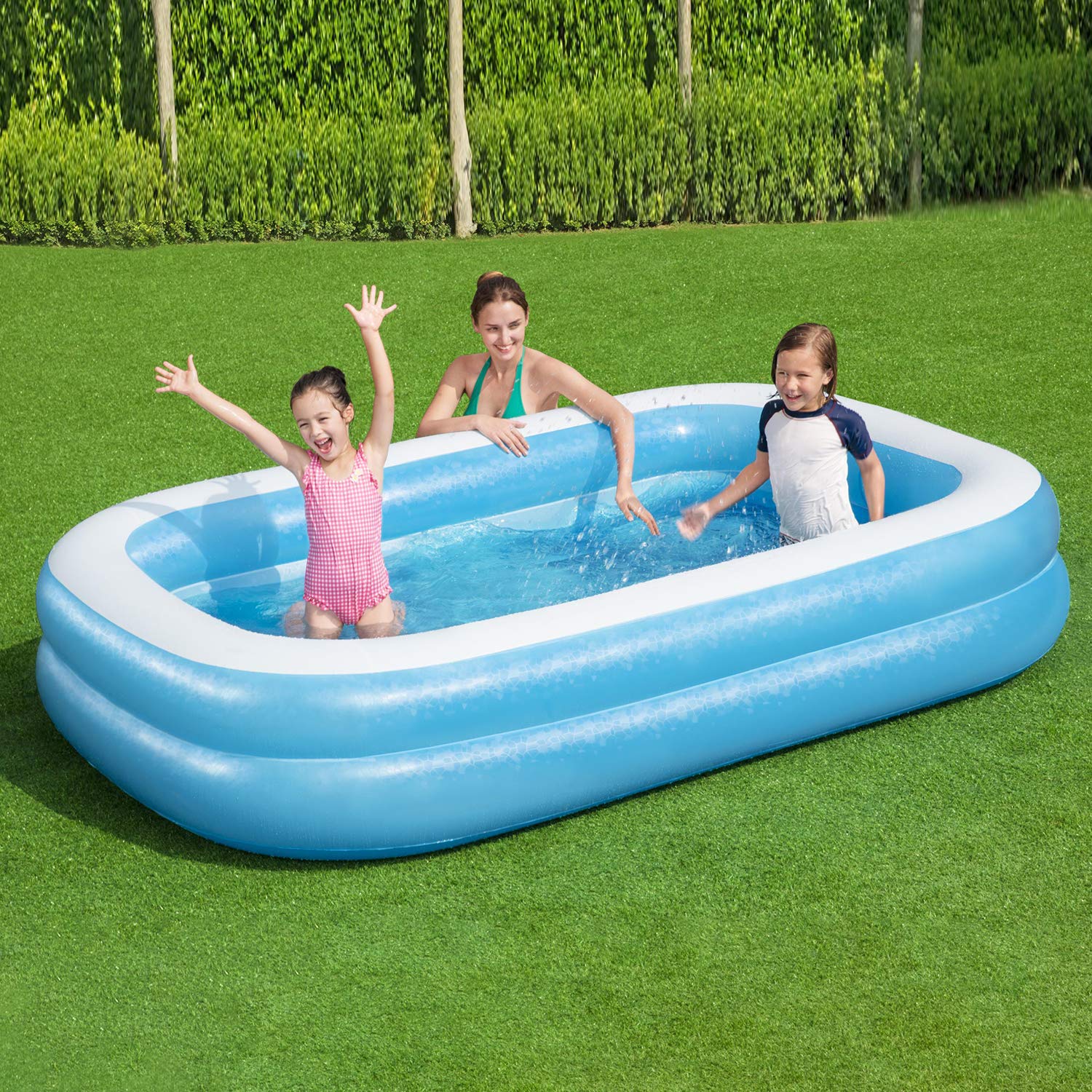 Bestway Blue Rectangular Family Swimming Pool 105.91