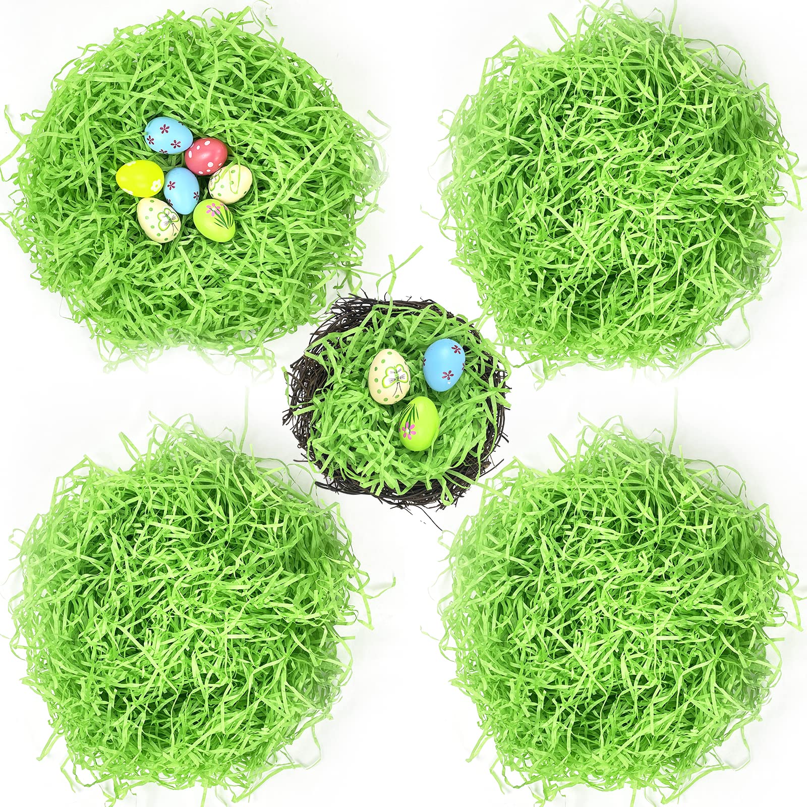 Wittocs 1/2 LB Easter Green Grass - Eco-Friendly Recycled Paper Shred for Easter Basket Filler, Creative Egg Decor, Party Decorations & Gift Wrapping (7oz) - Perfect for Spring Celebrations, DIY Crafts & Festive Home Decor