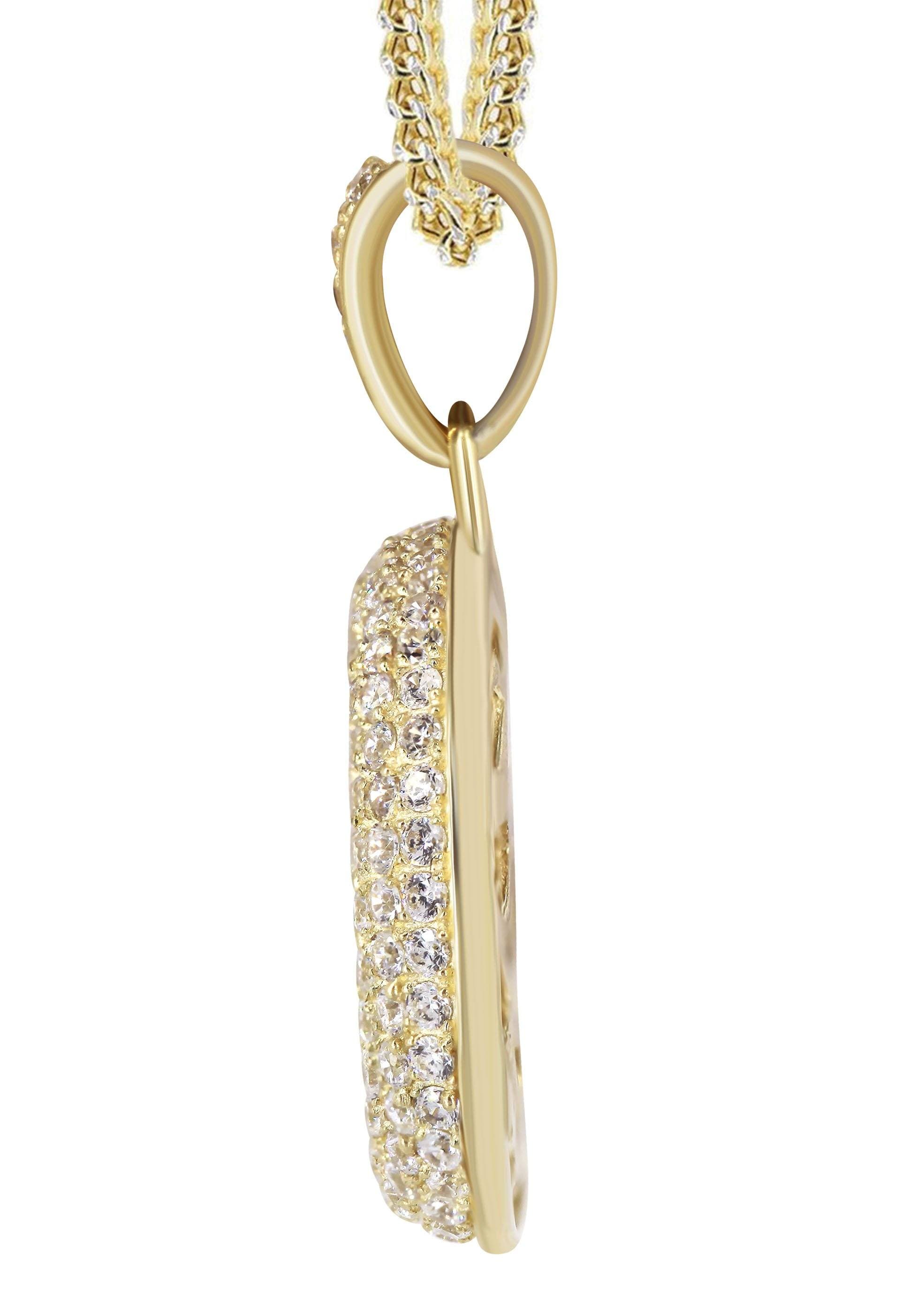 10K Yellow Gold Bubble Letter G CZ Necklace for Women - 13.8 Grams | Elegant Layering Pendant for Casual Wear, Gifts & Special Occasions