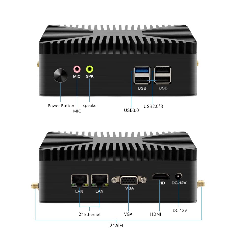 Mini Gaming PC Plug & Play - Intel J1800, 2TB HDD, 4GB RAM, Retro Portable, DC 12V, HD Graphics, Black | Compact Gaming Computer for Home, Office & Travel