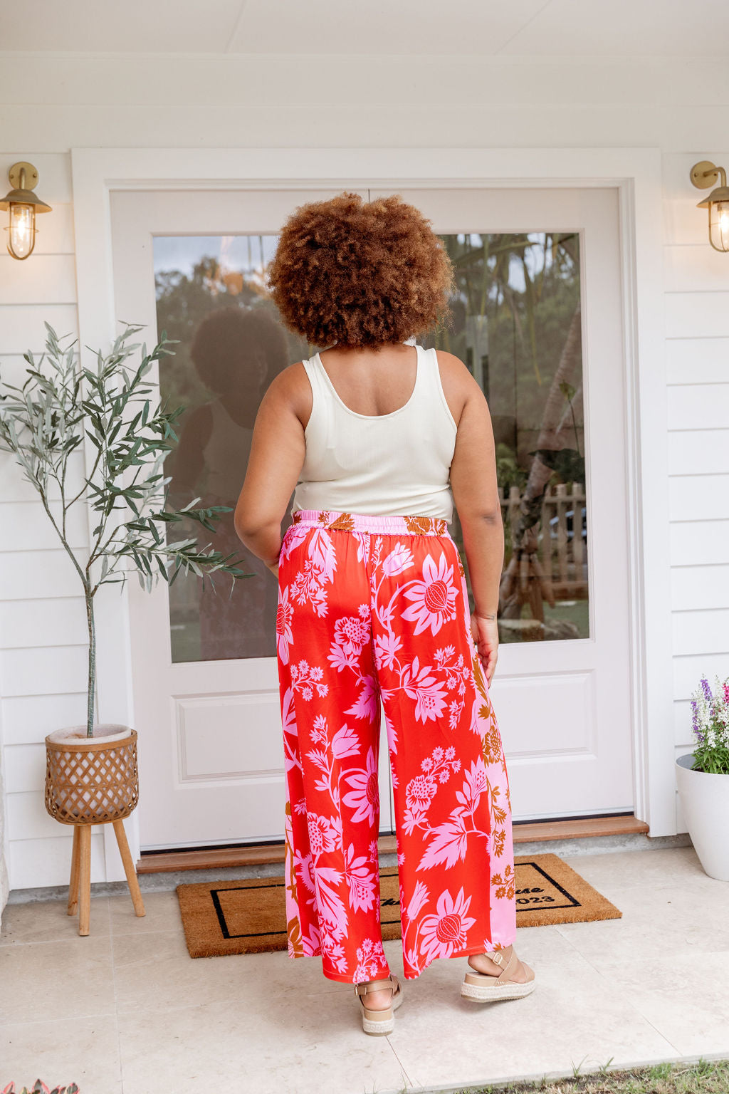 Noah Panel Pant in Pink Thistle - Stylish Women's High Waisted Trousers for Work, Office & Casual Wear