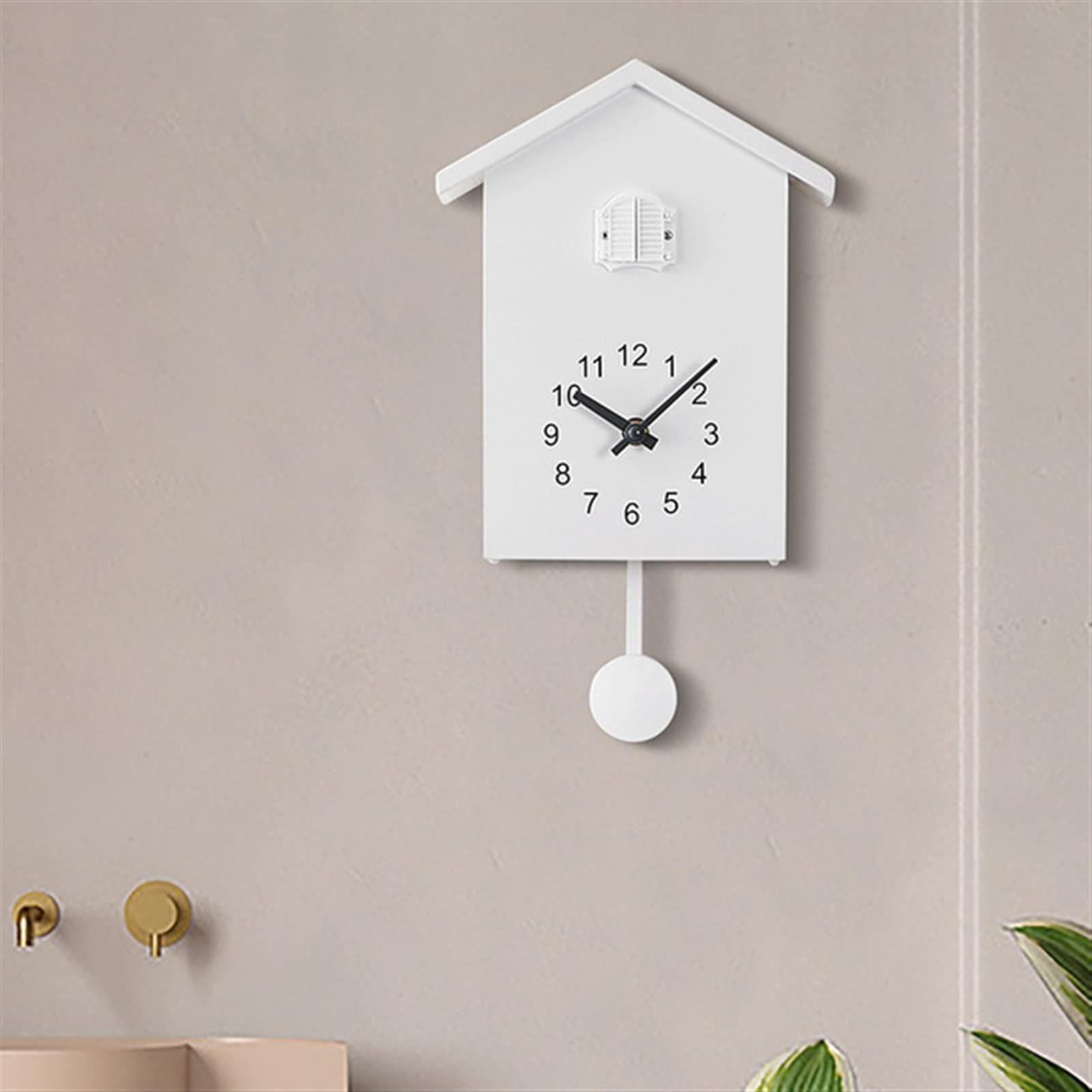 ZMDZA Modern Cuckoo Quartz Wall Clock - Silent Non-Ticking Bird Design for Living Room, Bedroom, Office - Perfect Home Decor & Gift Idea (Color: Black) | Ideal for Farmhouse, Kitchen, Classroom & Wall Decoration