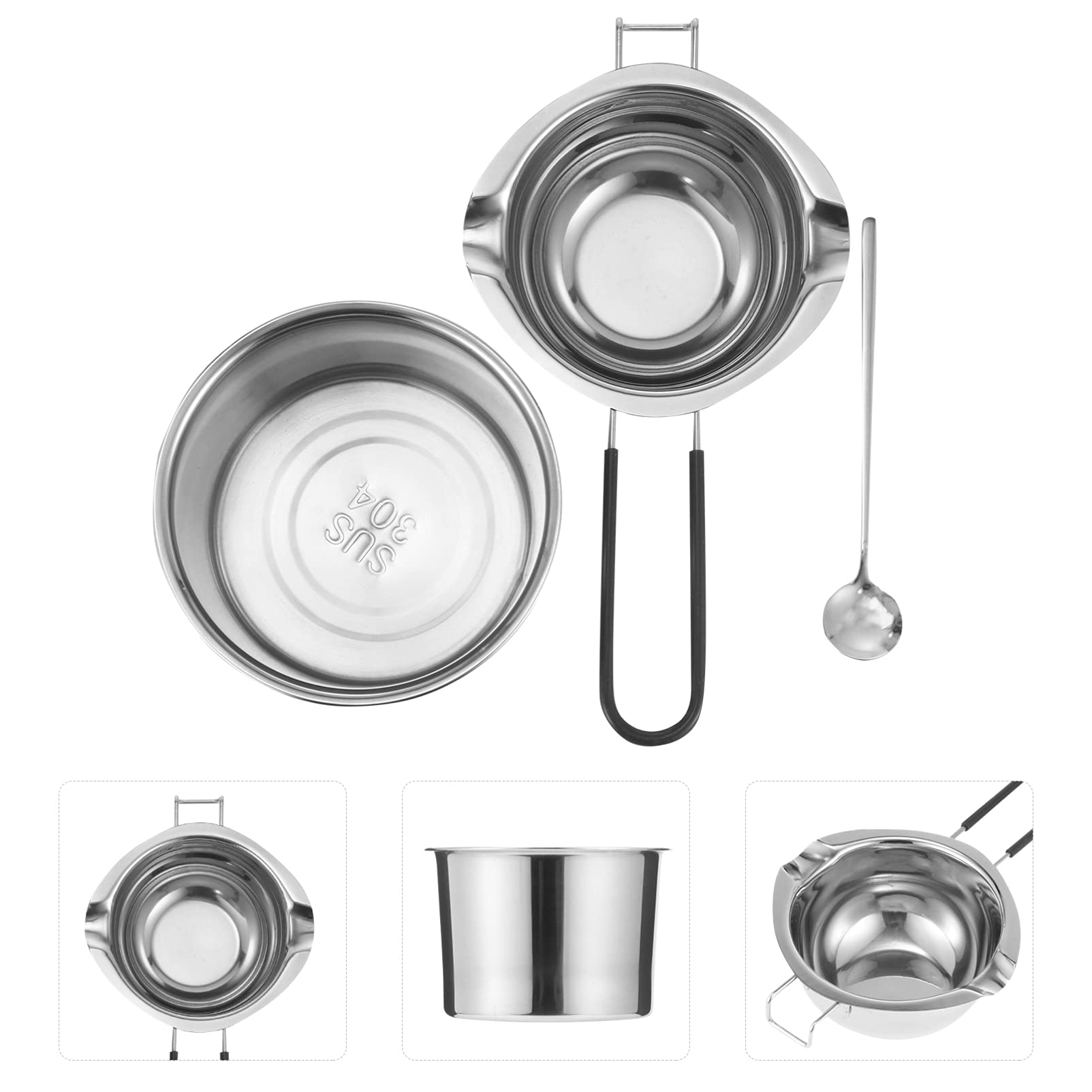 DOITOOL Stainless Steel Chocolate Melting Pot Set - Double Boiler for Candy, Cheese & Milk - Ideal for Baking, BBQ, Fondue & Candy Making - Waterproof & Durable Design