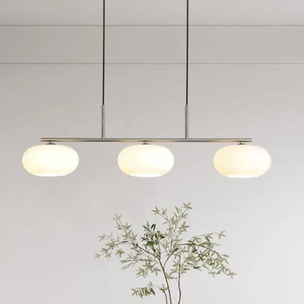 Modern 3-Light White Glass LED Kitchen Island Pendant Lighting Fixture - Perfect for Dining Room, Bar Counter, and Breakfast Nook Illumination