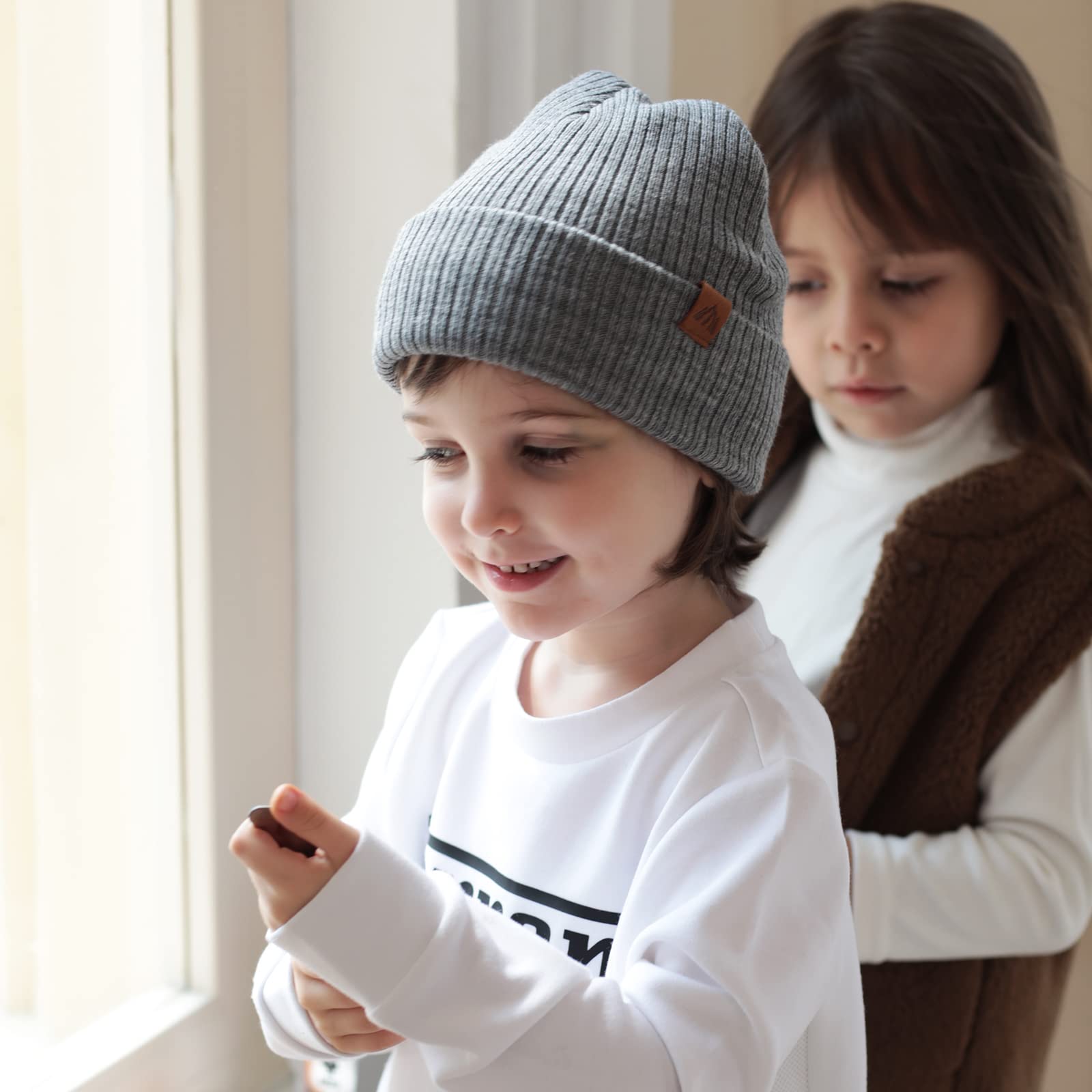 Moon Kitty Baby Beanies - Soft Warm Knitted Winter Hats for Infants & Toddlers (0-24 Months) | Cozy Unisex Baby Caps for Boys & Girls | Perfect for Cold Weather, Outdoor Play & Photo Shoots