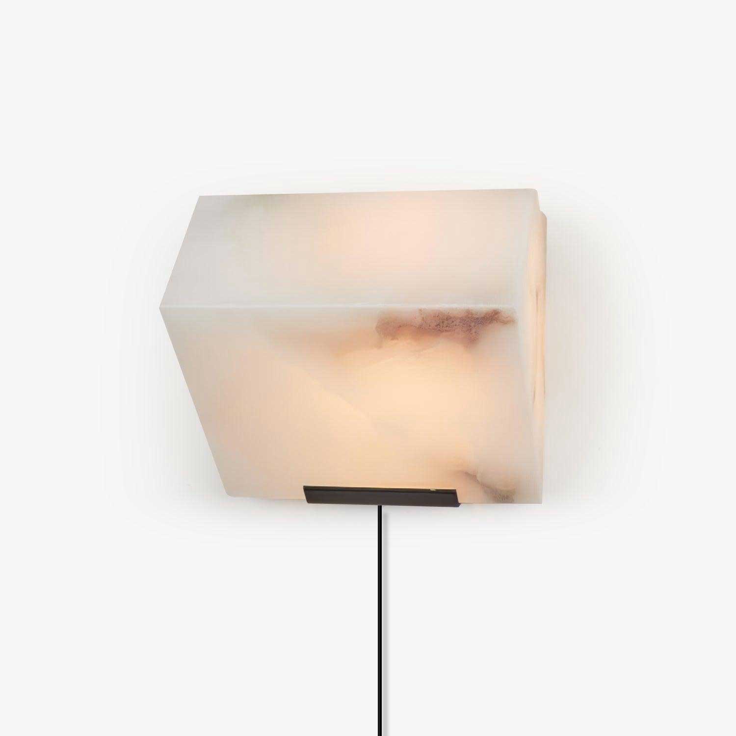 Alabaster Staircase Plug-in Wall Lamp - Modern Plug-in Sconce Lighting for Hallway, Bedroom & Stairwell Decor