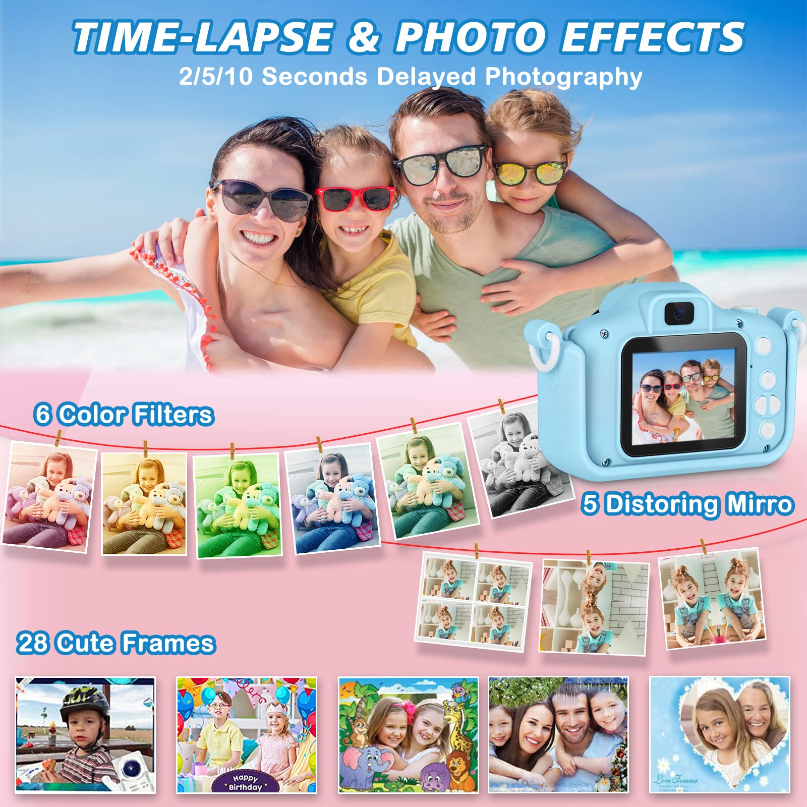 **HD Kids Digital Camera for Boys & Girls Ages 6-8 - Selfie & Video Camera with 32GB SD Card - Perfect Christmas & Birthday Gift for Toddlers - Capture Fun Moments at Parties, Travel & Family Events**