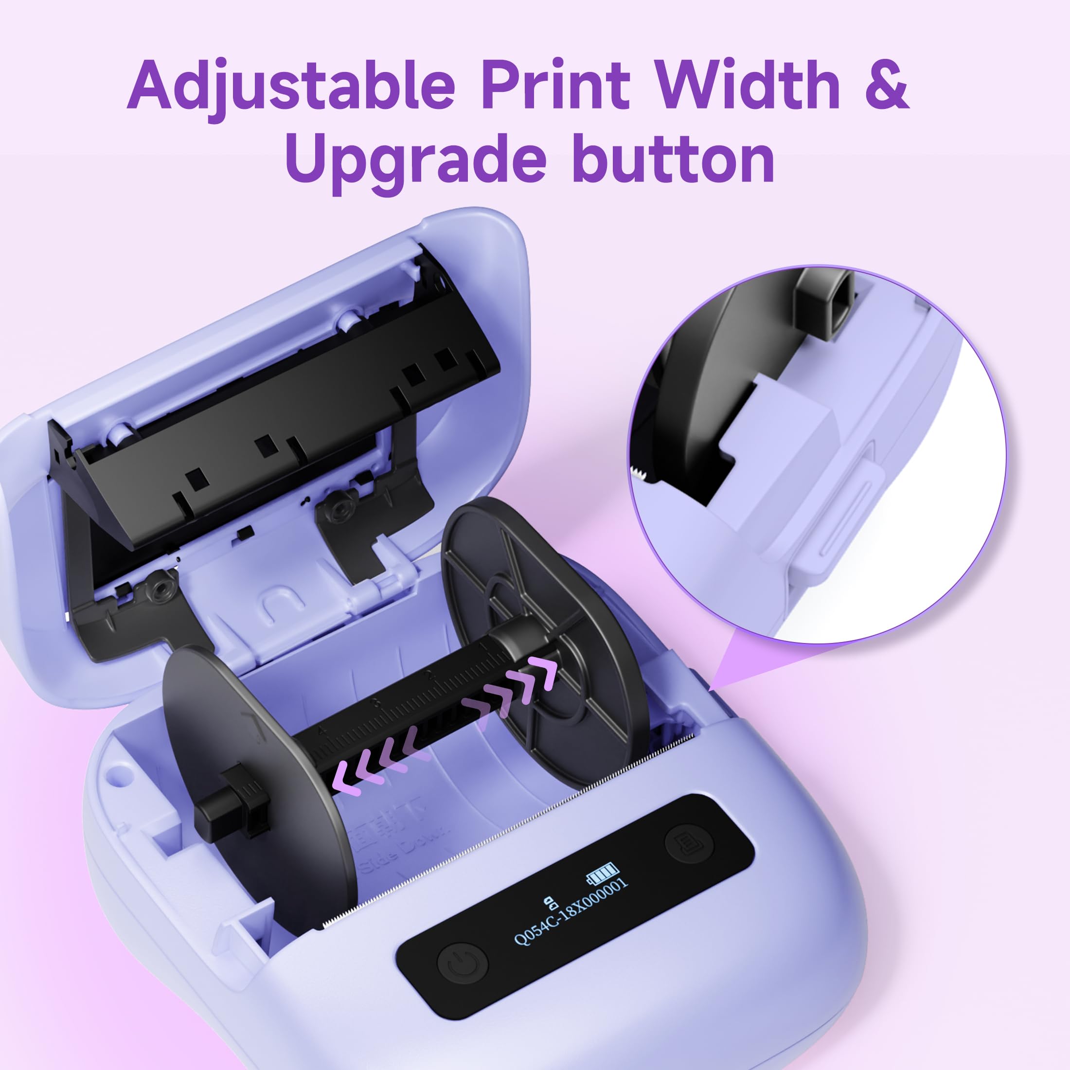 M220 Bluetooth Label Maker - Portable Thermal Sticker Printer for Small Business & Home Use | Compatible with Smartphone & PC | Prints 0.78-3.14 Inch Labels (Purple) | Perfect for Organizing, Shipping & Inventory Management