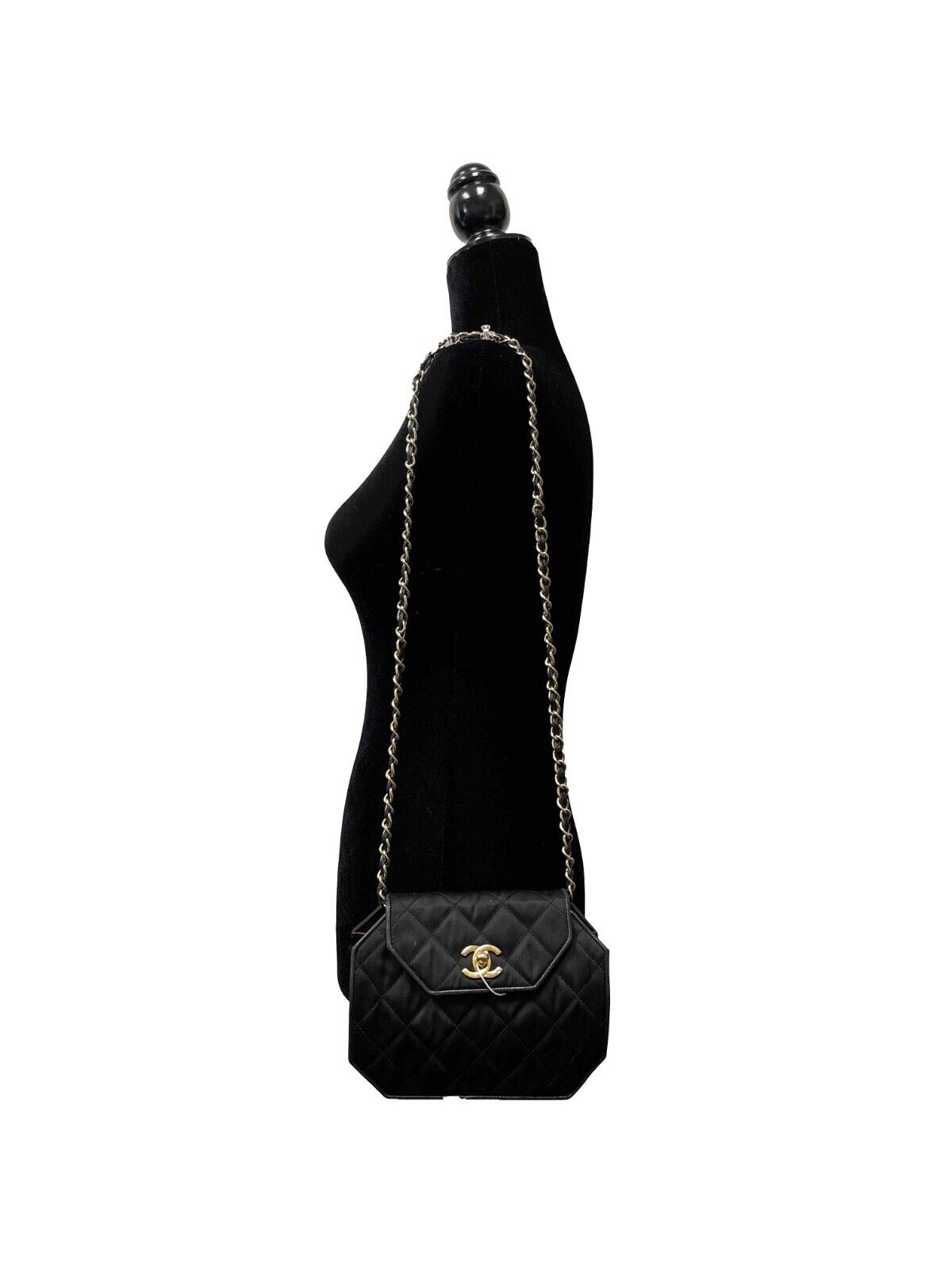Vintage Chanel 90s Black Quilted Octagon CC Shoulder Bag - Luxury Designer Handbag for Women | Perfect for Evening Parties, Date Nights & Special Occasions