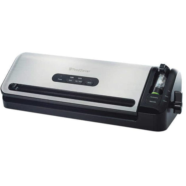 FOODSAVER FM3940 Stainless Steel Vacuum Sealer | Certified Refurbished with Full Warranty | Perfect for Meal Prep, Sous Vide & Food Storage