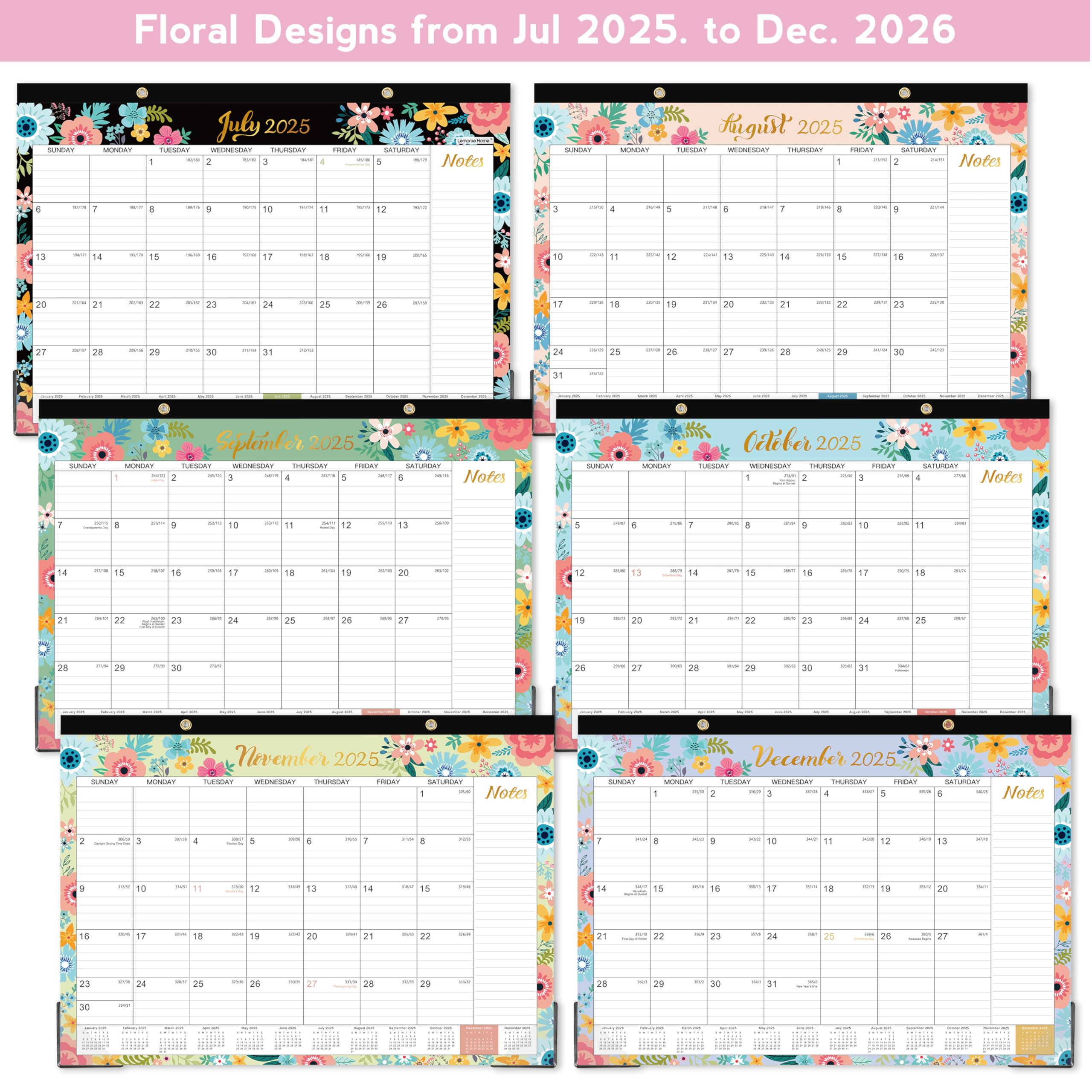 2025-2026 18-Month Desk & Wall Calendar Planner (July 2025 - December 2026) - 16.8