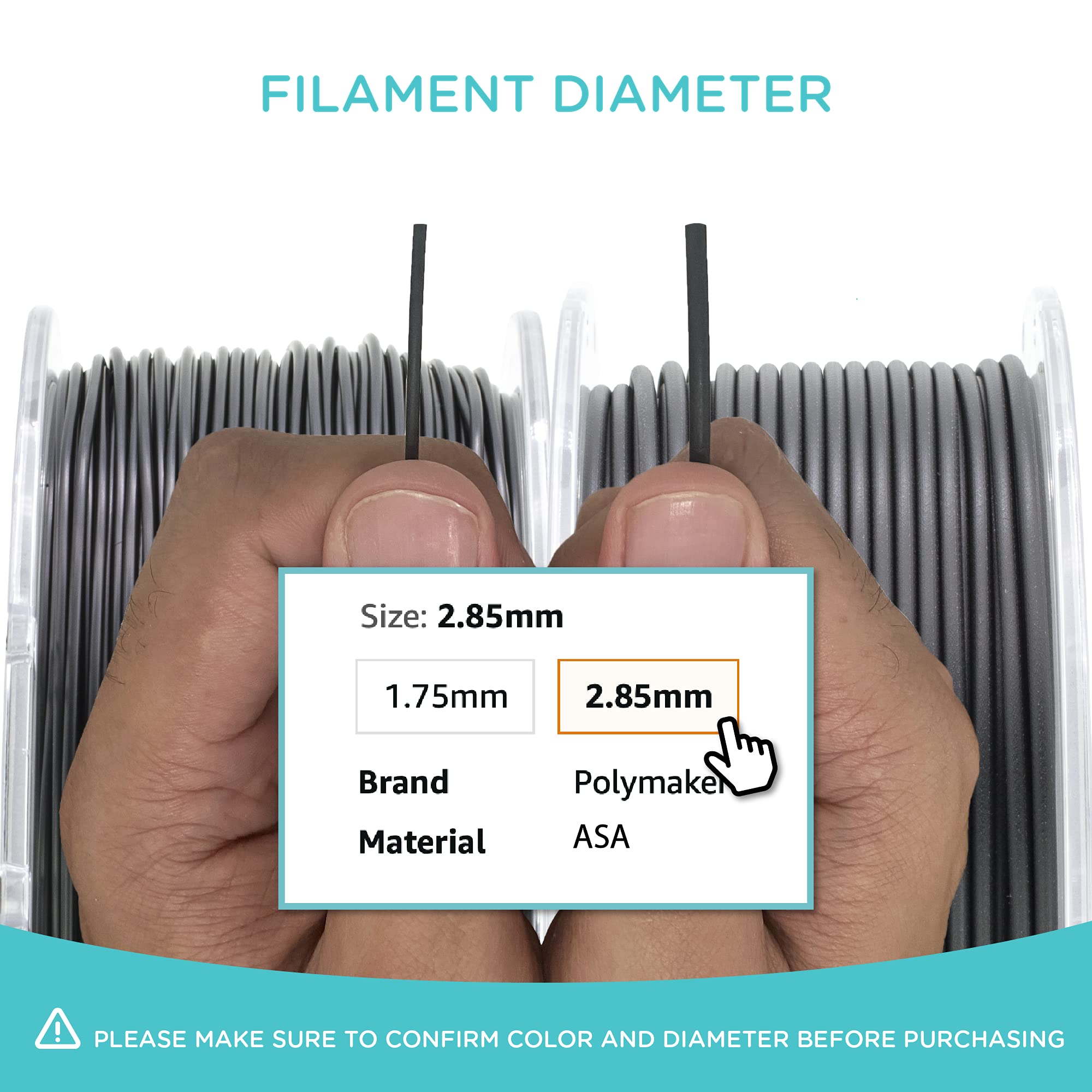 Polymaker ASA 3D Printer Filament 2.85mm (3mm) White - 3kg Spool, Heat & Weather Resistant 3D Printing Material for Outdoor Functional Parts - Ideal for Automotive, Marine & Garden Applications