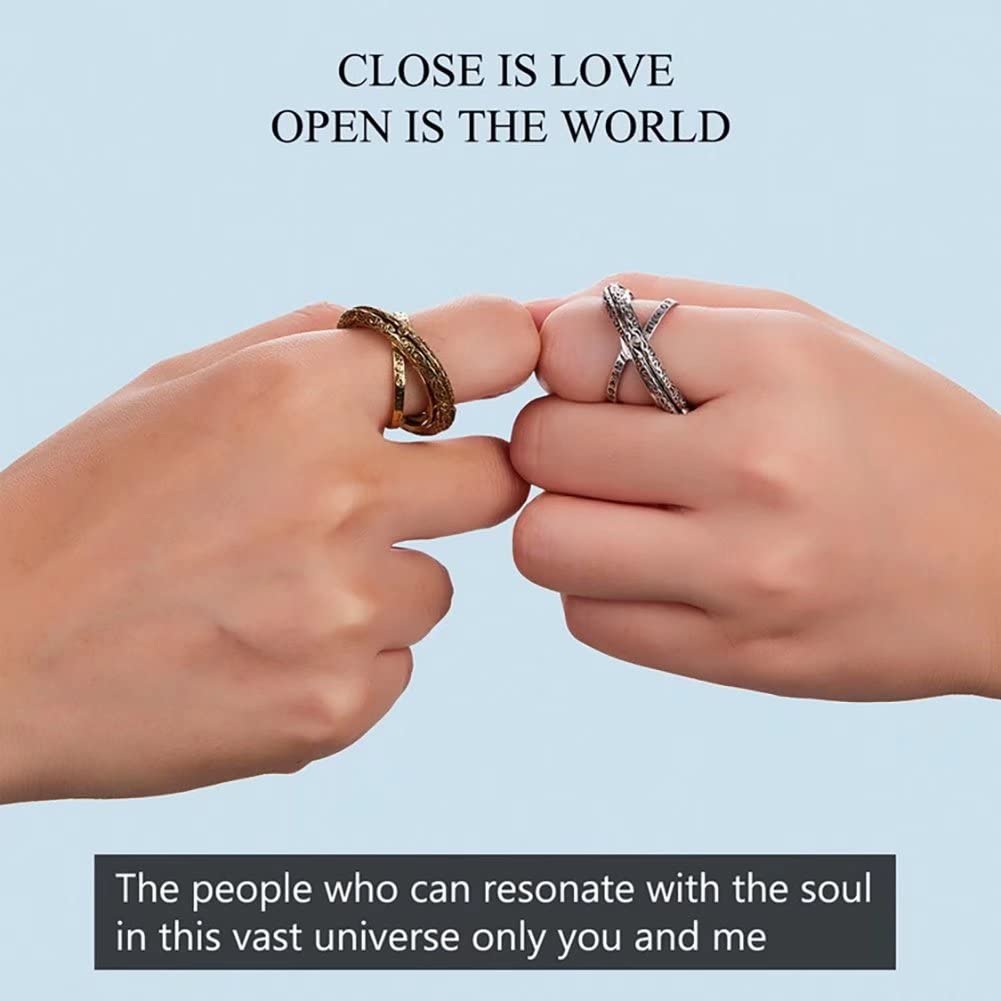 Armillary Sphere Ring for Men & Women - Adjustable Cosmic Jewelry for Couples (Size 5-12) - Perfect for Astronomy Lovers, Romantic Gifts & Unique Wedding Bands