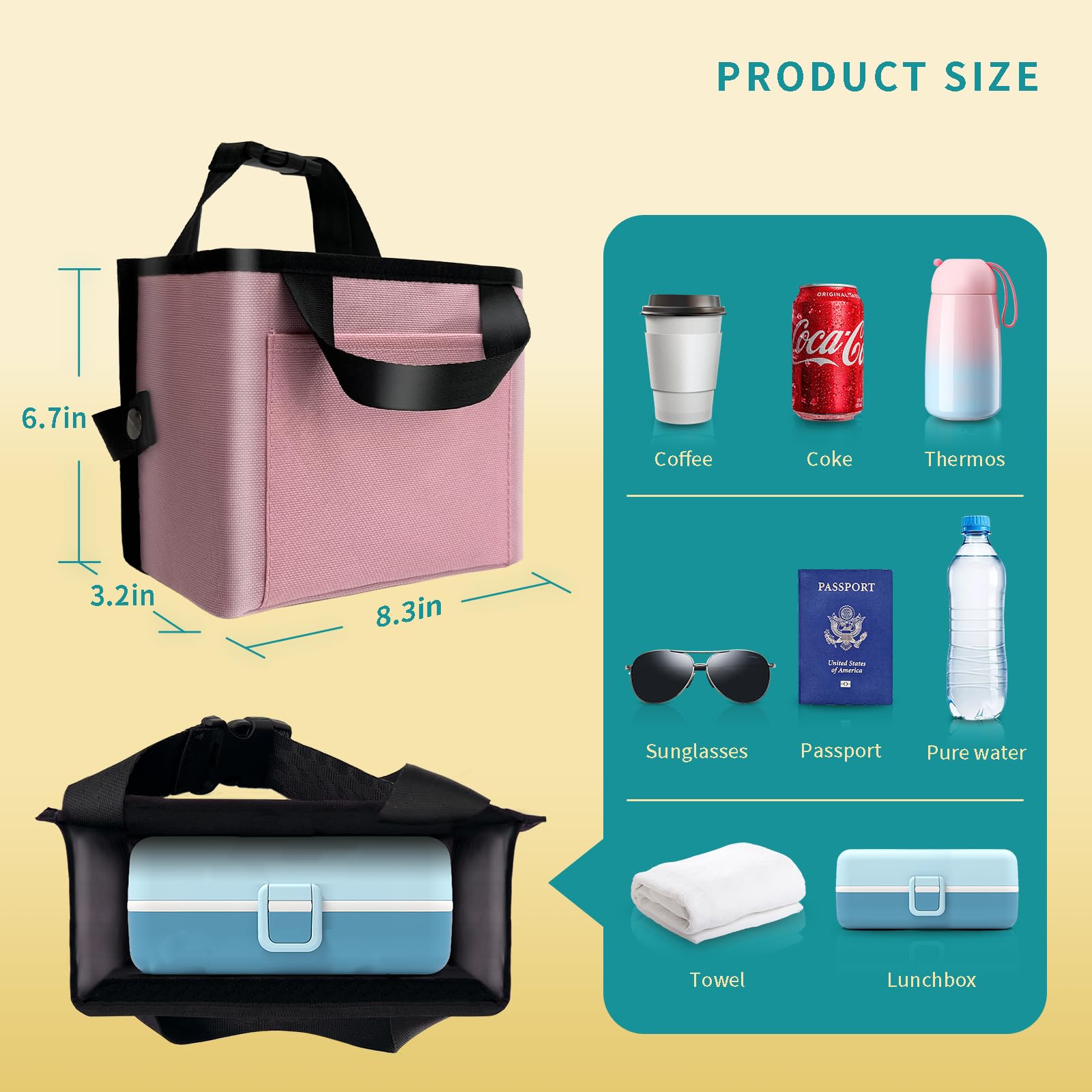 Multifunctional Luggage Cup Holder for Suitcases - Free Hands Drink Carrier with Universal Fit for Suitcase Handles, Travel Accessories (Pink) | Perfect for Airports, Road Trips & Business Travel