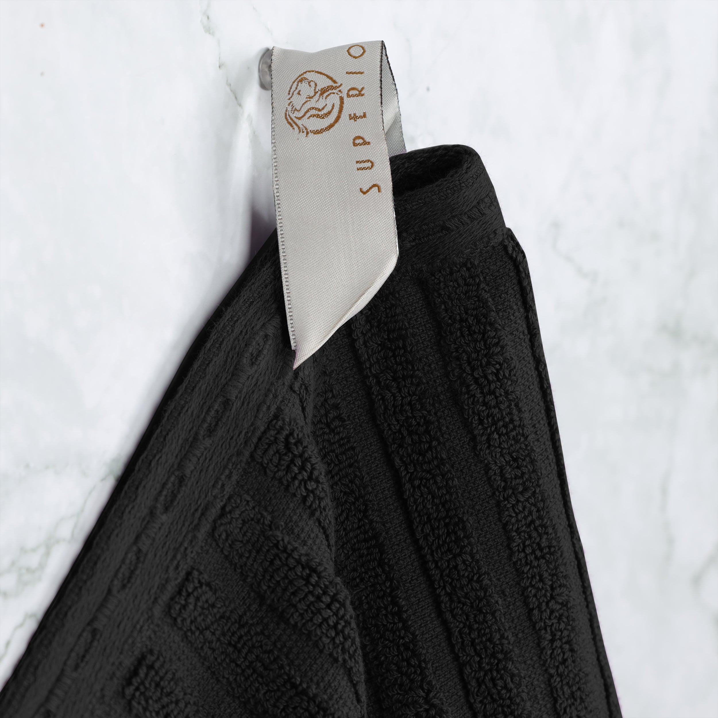 Premium Soho Ribbed Textured Cotton Hand Towels & Bath Sheets Set - Ultra Absorbent, Soft & Quick-Drying - Perfect for Bathroom, Spa, Gym & Guest Use