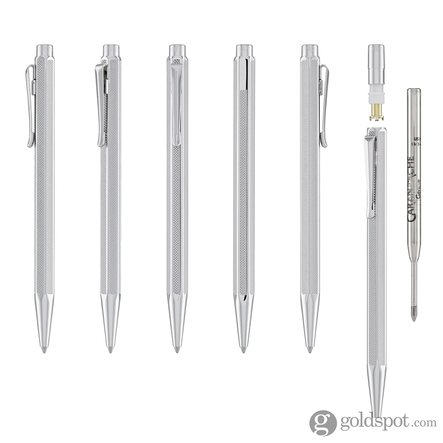 Caran d'Ache Ecridor Ballpoint Pen - Premium Rhodium Plated with Milanese Mesh Design - Luxury Writing Instrument for Business, Gifting & Collectors