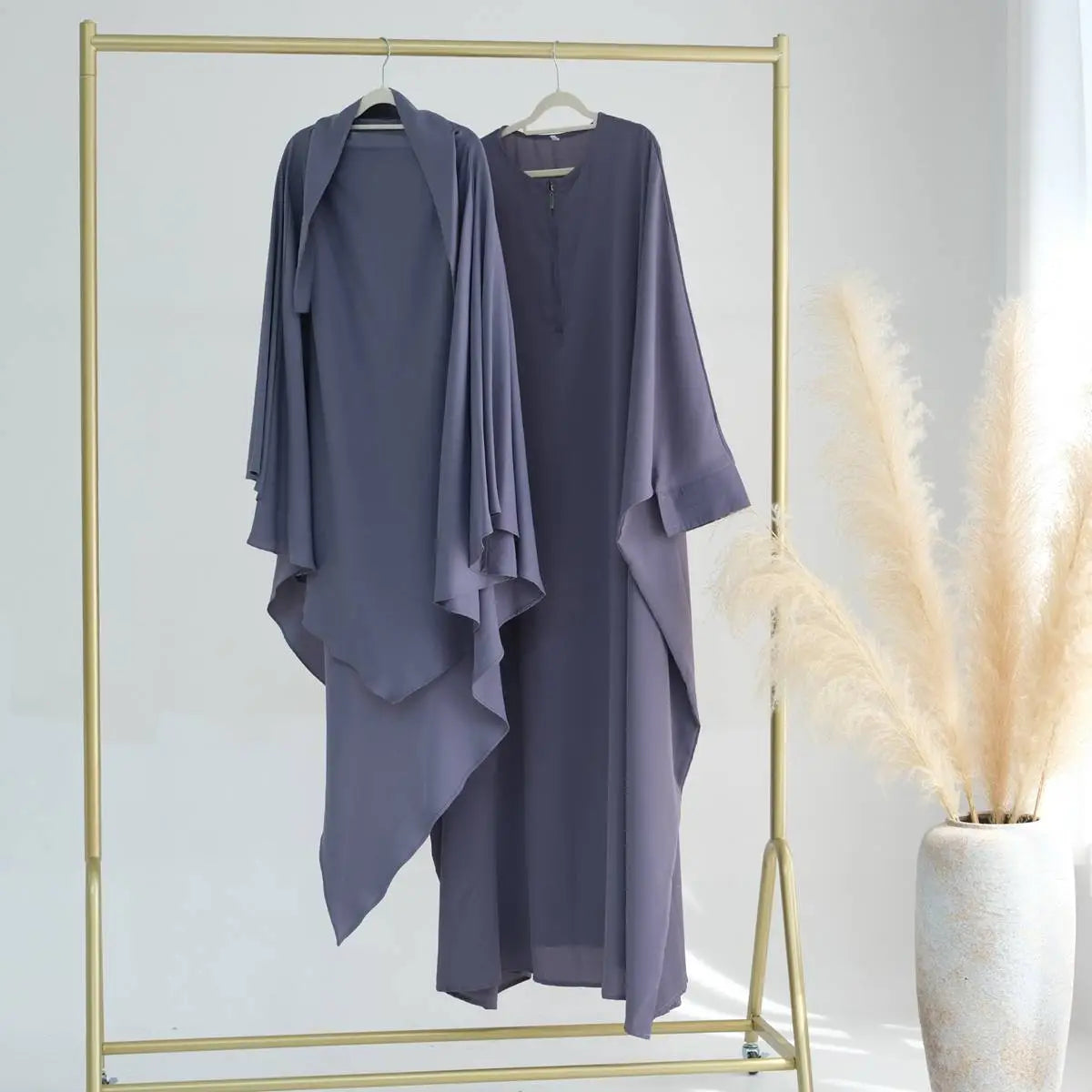 2-Piece Muslim Prayer Dress Set - Jilbab Abaya with Khimar Scarf | Modest Islamic Clothing for Women | Perfect for Salah, Mosque & Daily Wear