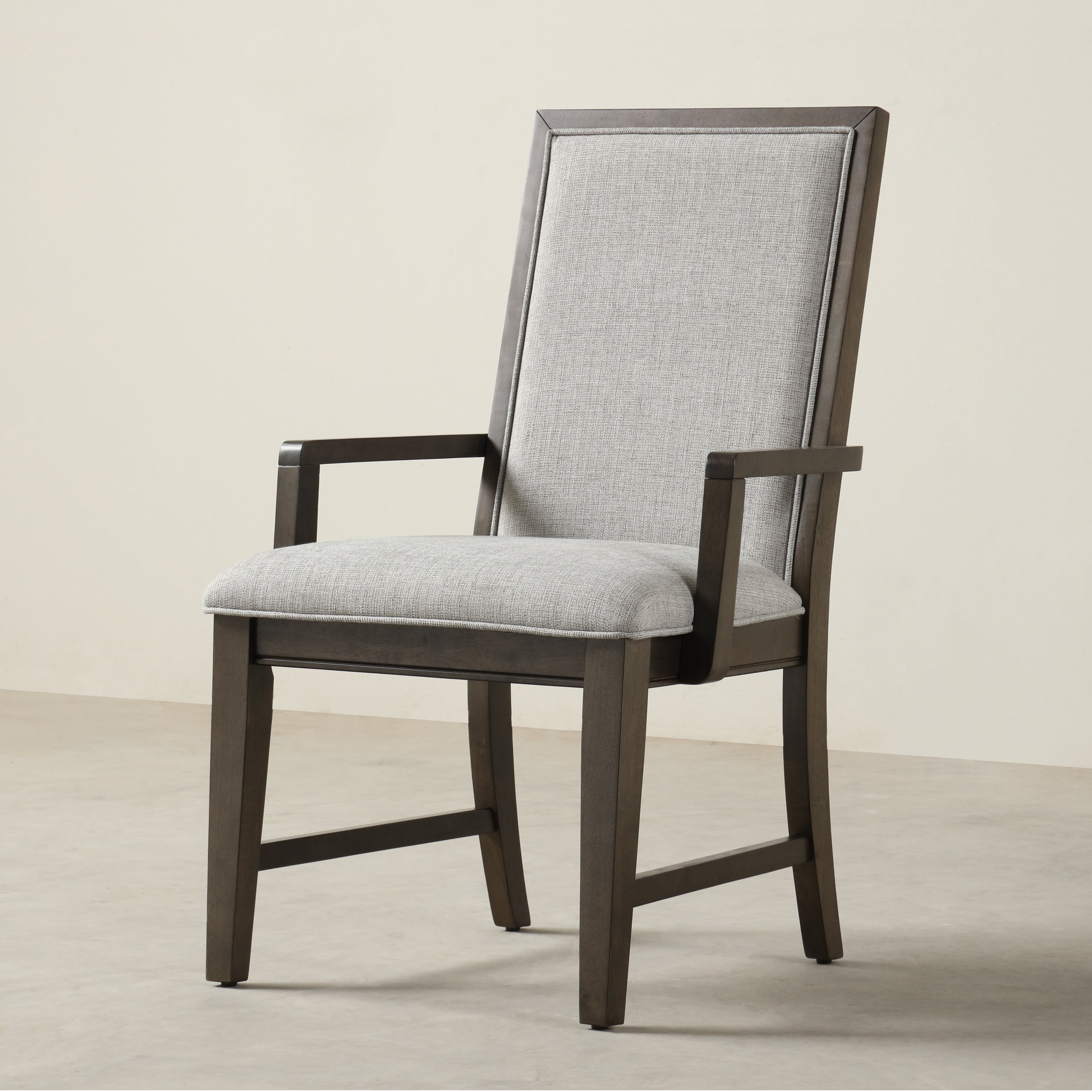 Roundhill Furniture Aberll Solid Wood Upholstered Armchairs - Gray Living Room Chairs Set of 2 for Dining Room, Bedroom, or Home Office