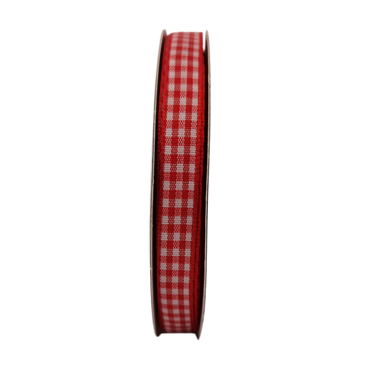 Red and White Gingham Ribbon - 3/8 Inch Wide, 25 Yards per Roll, 100% Polyester Craft Ribbon for Gift Wrapping, DIY Projects, Hair Bows, and Party Decorations