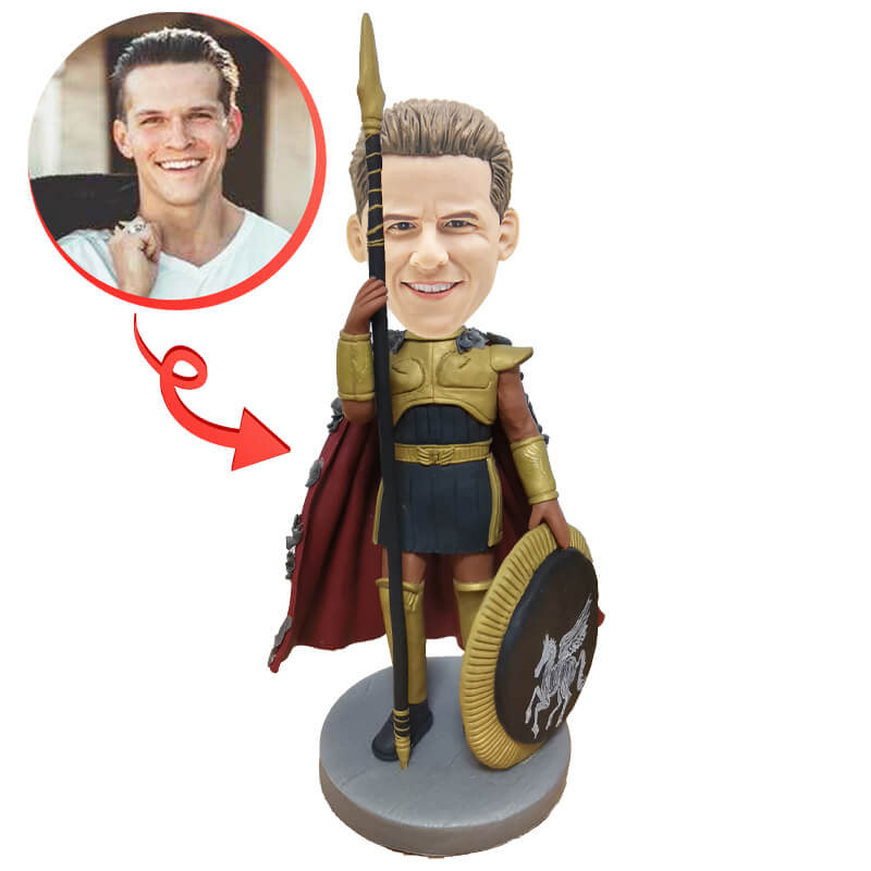 Custom Warrior in Full Armor Bobblehead - Unique Collectible Figurine for Desk Decor, Gifts & Medieval Lovers | Perfect for Office, Home Display & Fantasy Enthusiasts