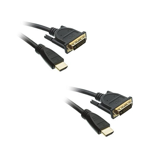 eDragon HDMI to DVI Cable 3ft (2 Pack) - CL2 Rated for In-Wall Installation - Perfect for Connecting Laptop to Monitor, Gaming Consoles to DVI Displays