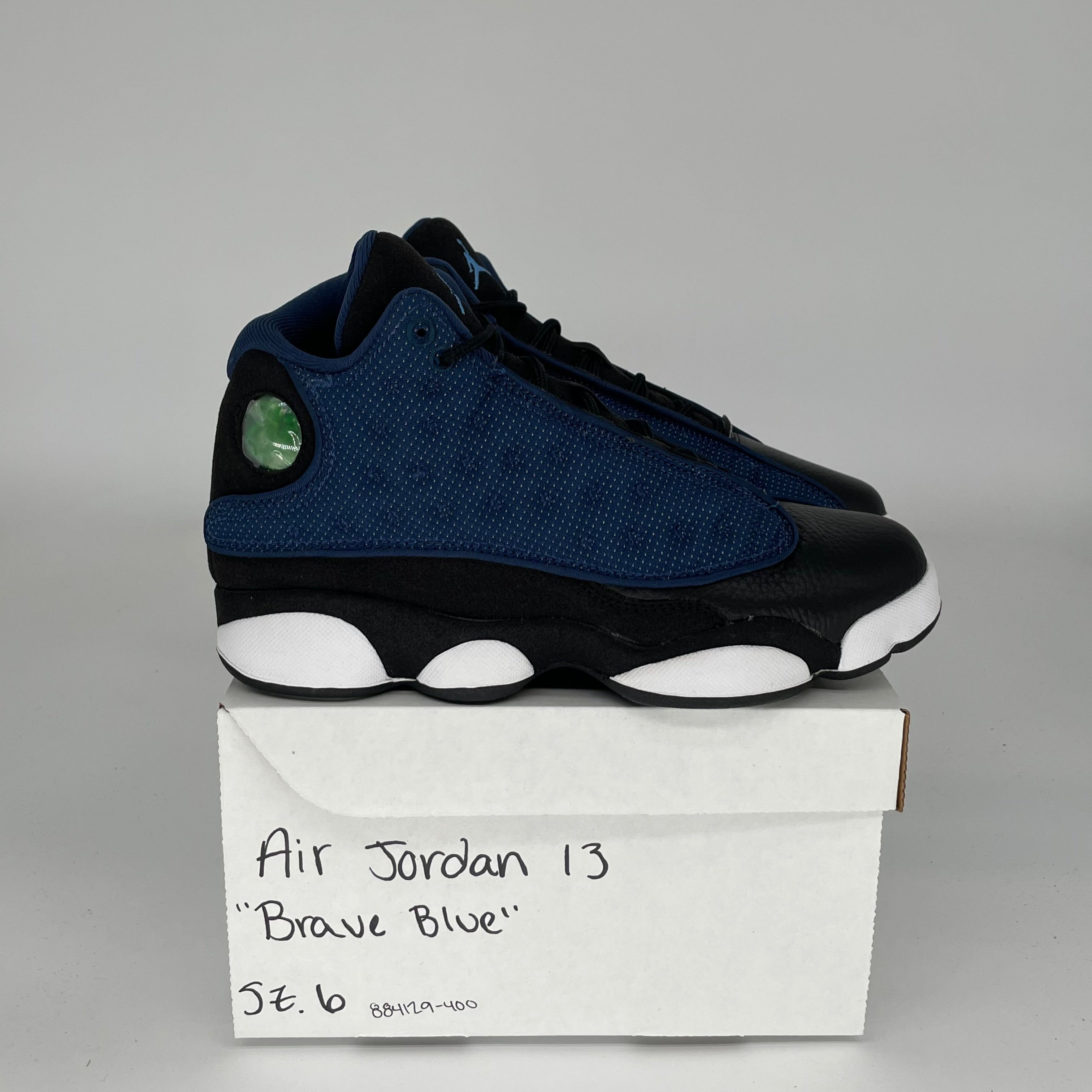 AIR JORDAN 13 Retro Brave Blue Basketball Shoes Size 6Y (884129-400) - Men's/Youth Sneakers for Sports & Streetwear Fashion
