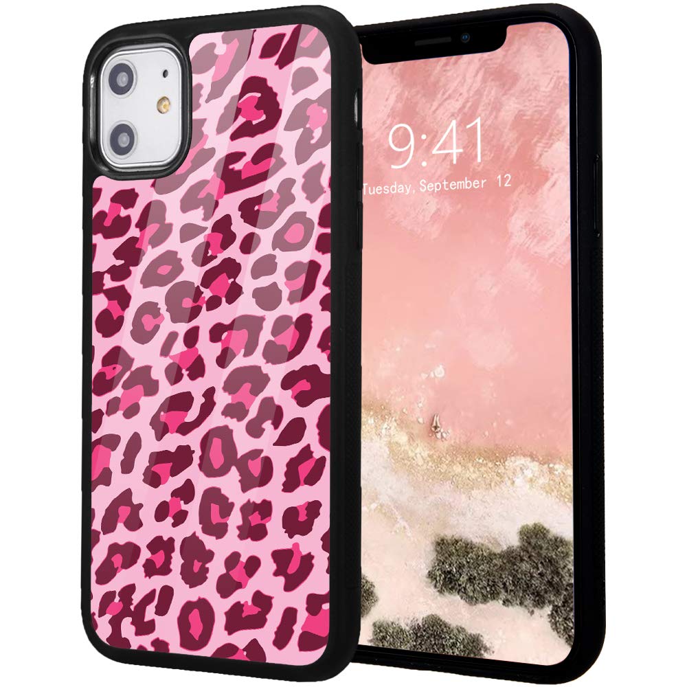 Cute Red Leopard Print Phone Case for iPhone 11 Pro - Luxury Pink Cheetah Animal Print Shockproof Cover, Soft TPU & Hard Back Protective Case for Women - Perfect for Everyday Use, Travel & Fashion Accessory