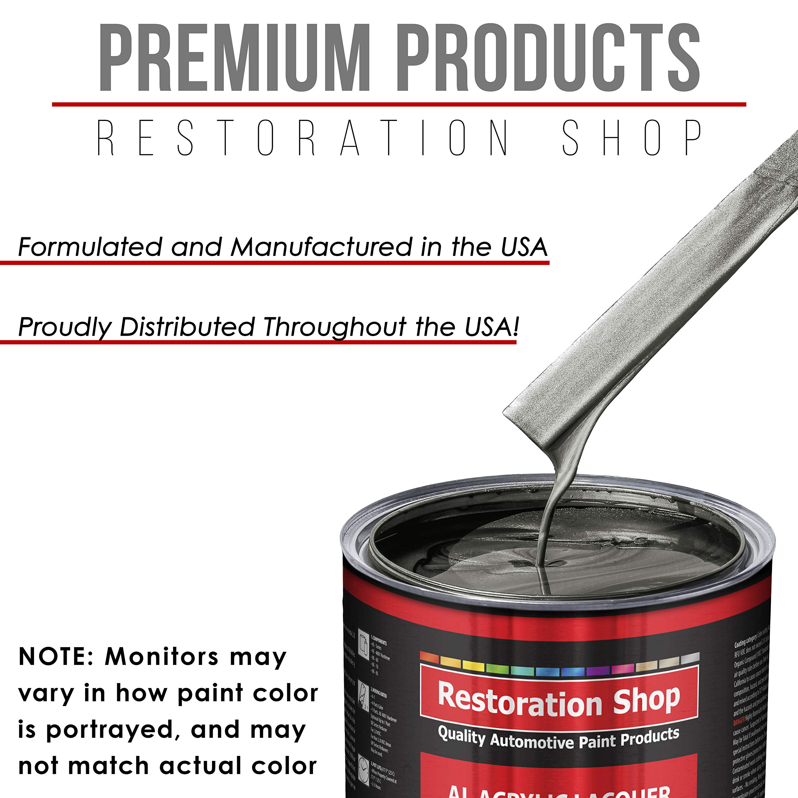 Restoration Shop - Charcoal Gray Firemist Acrylic Lacquer Auto Paint Kit (1 Quart) with Medium Thinner - High Gloss Professional Finish for Cars, Trucks, Guitars & Furniture - Perfect for DIY Auto Restoration & Custom Refinishing Projects