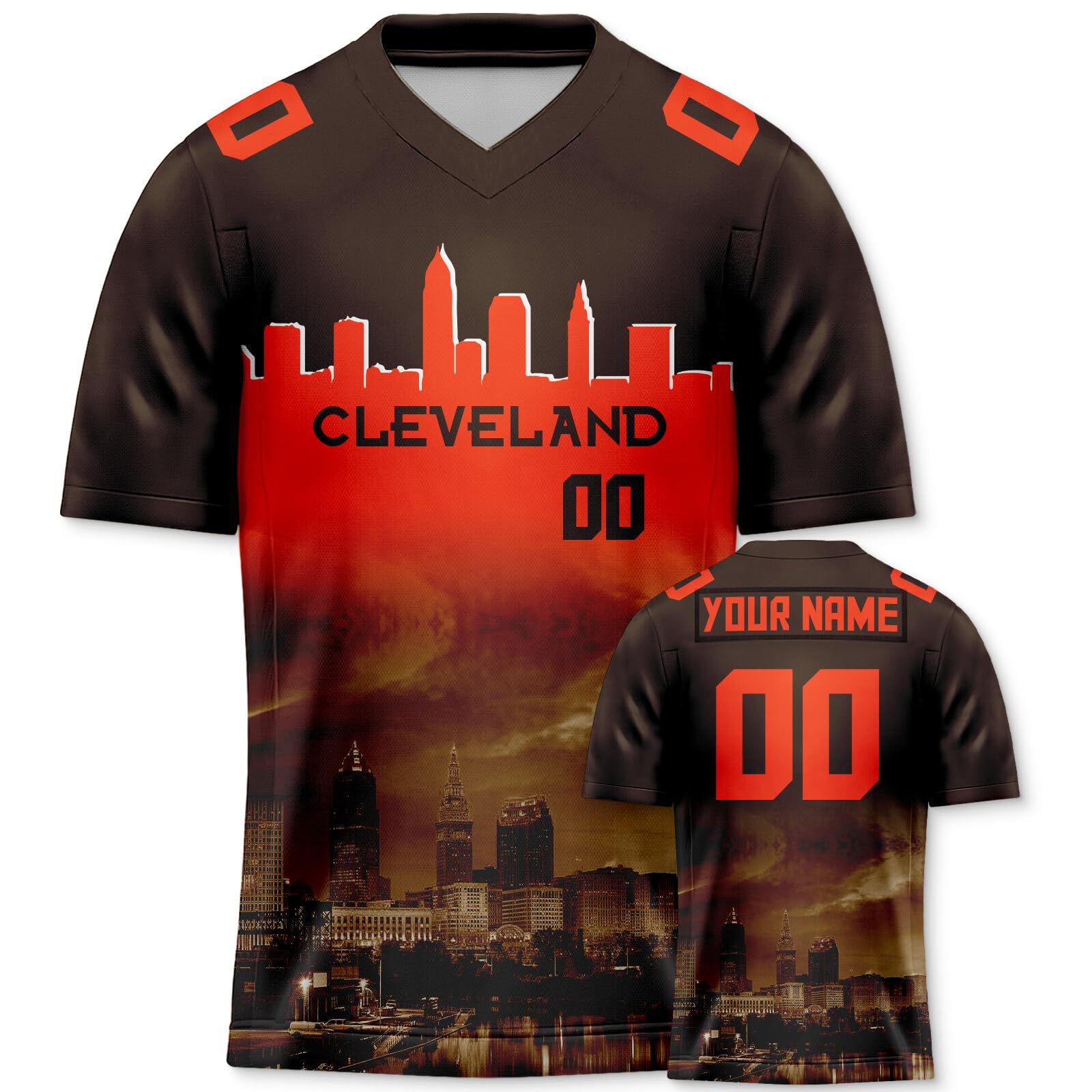 Custom City Skyline Football Jersey - Personalized Team Name & Number - Fashion Sports Uniform for Men, Women, Youth & Kids - Perfect for Game Day, Fan Gifts & Team Events