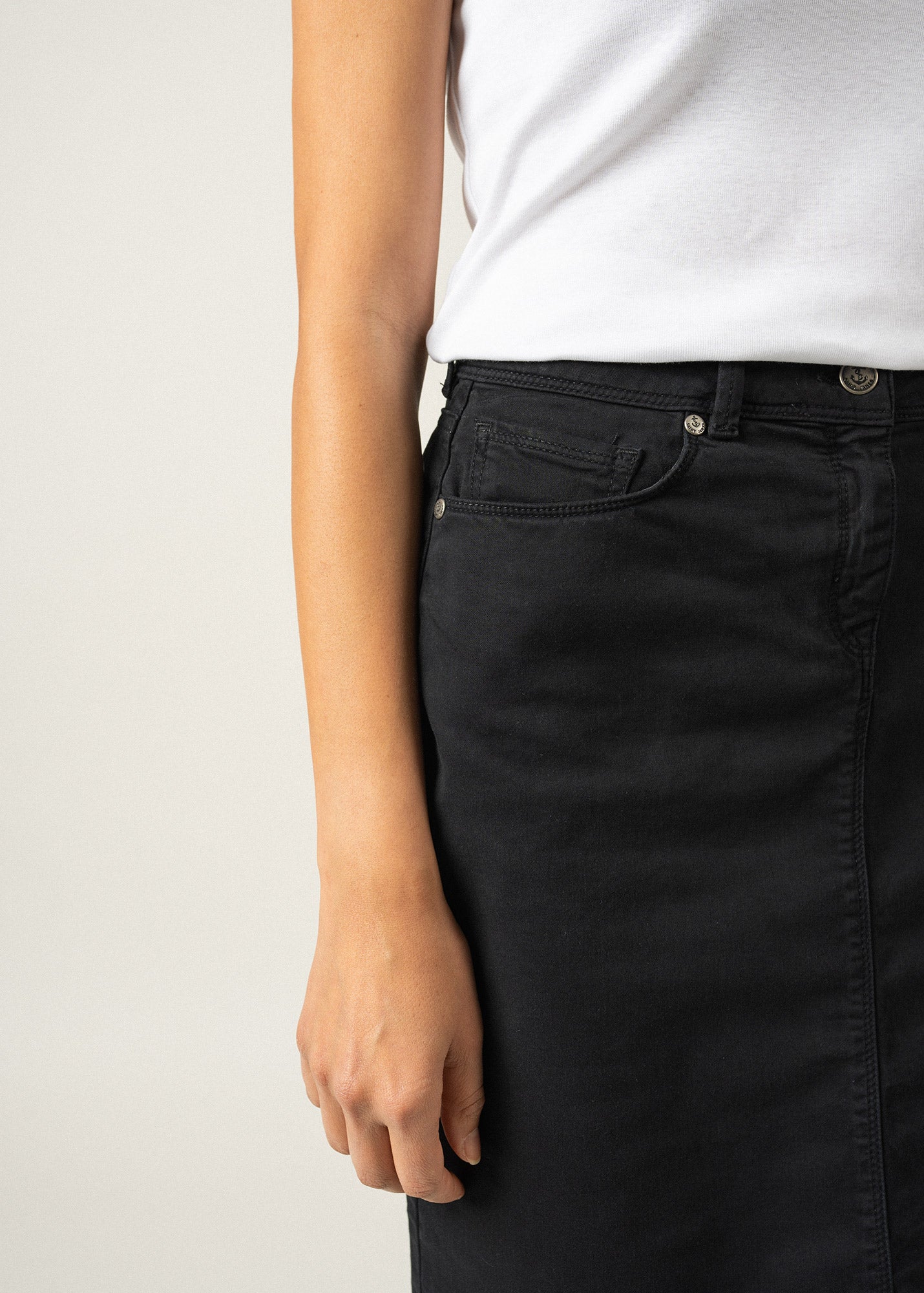 ELFY Stretch Straight Skirt - Colorful Denim Skirt for Women (Navy Blue) | Comfortable & Stylish Skirt for Office, Party & Casual Wear